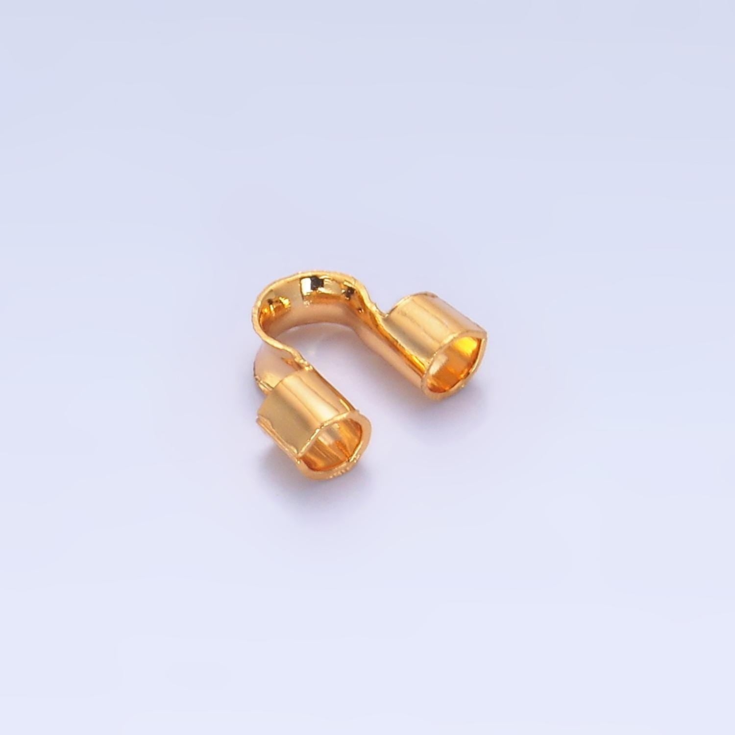 Gold filled wire guardian 7mm with 2mm hole gold filled wire guards cord end for griffin silk, findings for knotted necklace z1034