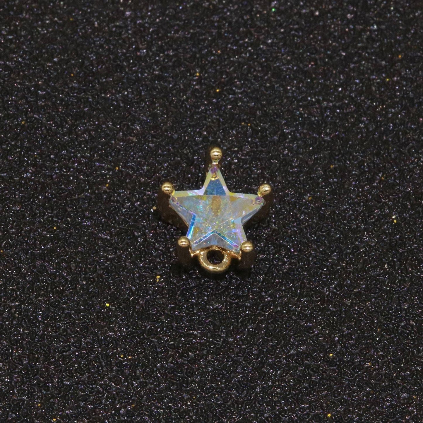 Mini star charm clear cz charm for bracelet necklace earring component