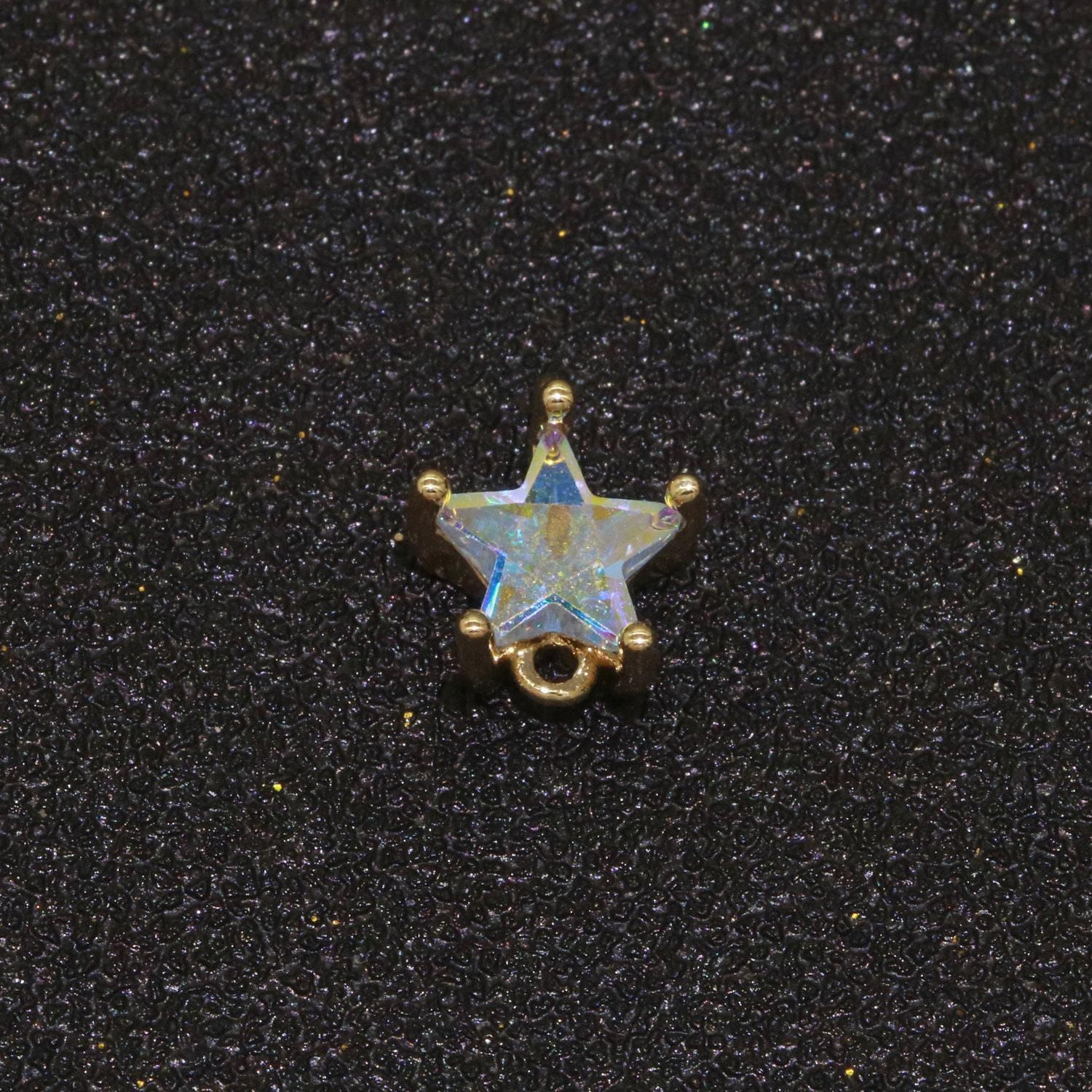 Mini star charm clear cz charm for bracelet necklace earring component