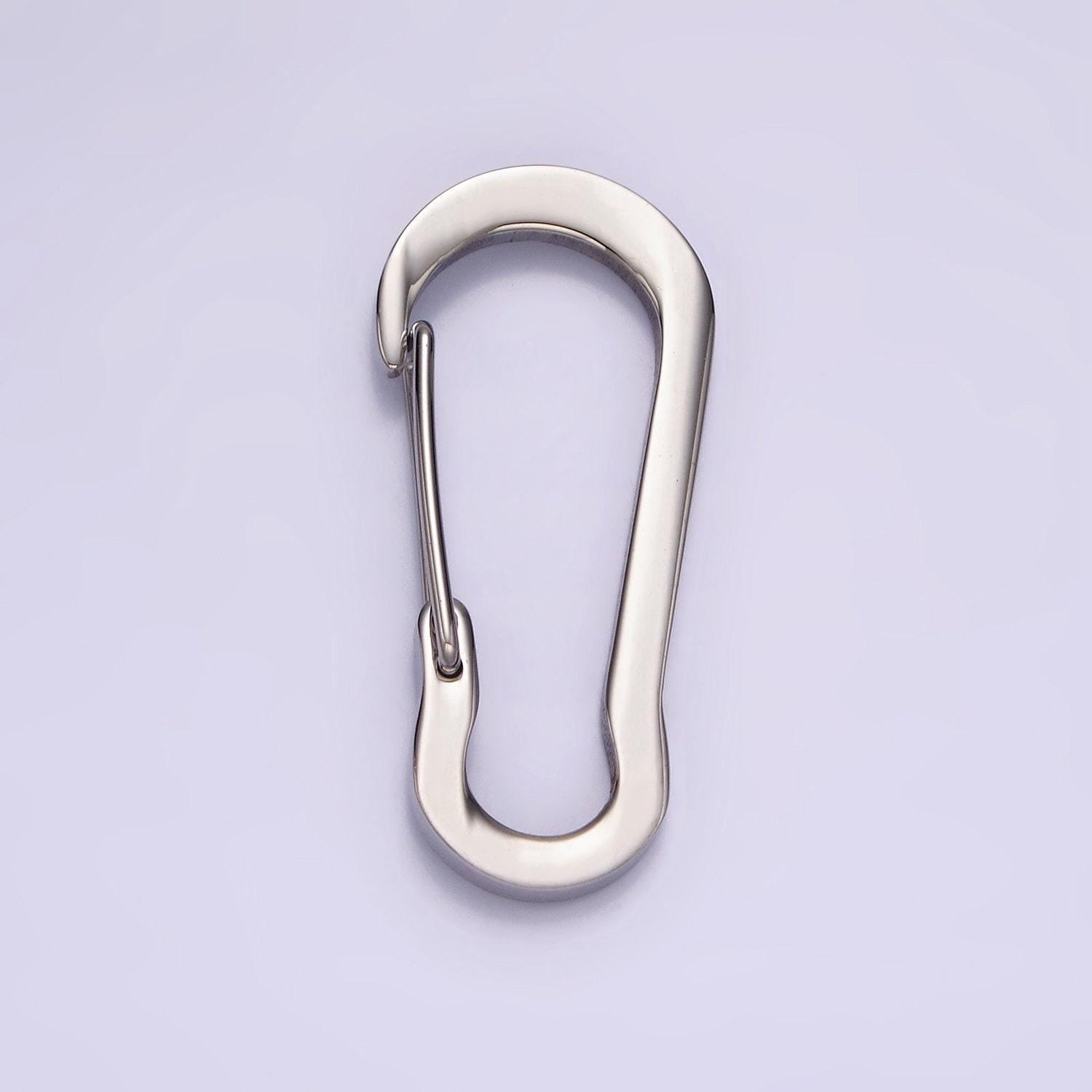 Stainless steel 35mm, 30mm curved oblong snap hook carabiner findings supply | z557 z558