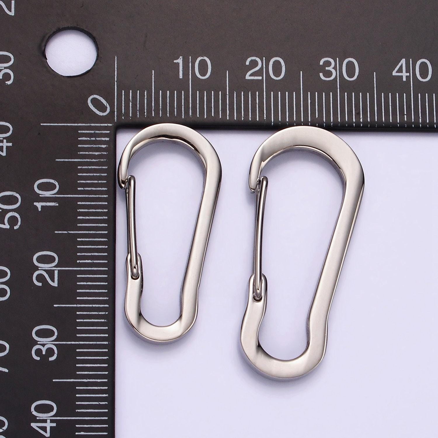 Stainless steel 35mm, 30mm curved oblong snap hook carabiner findings supply | z557 z558
