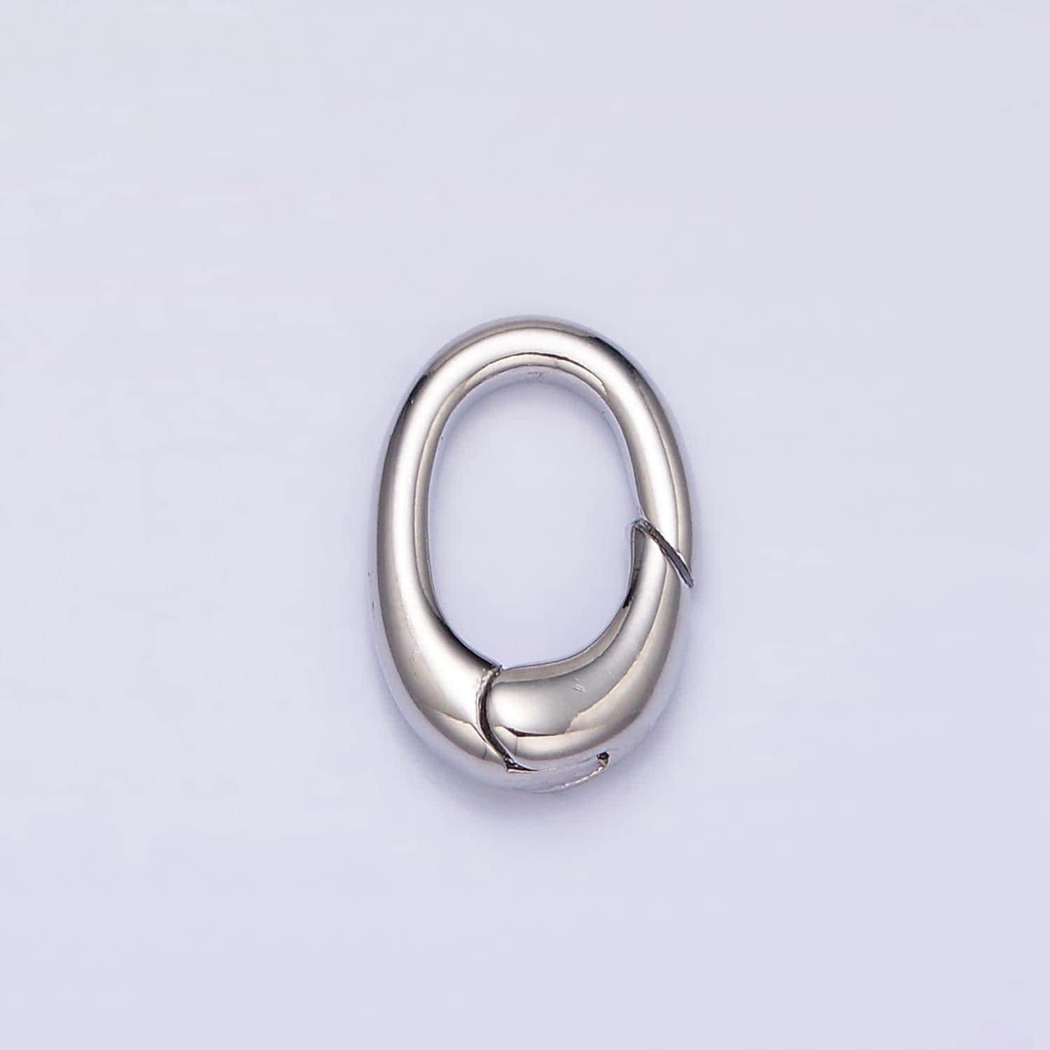 Tiny silver spring gate ring, push gate ring 11.8x8mm oval ring charm holder silver clasp for jewelry clasp z403
