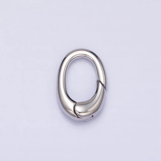 Tiny silver spring gate ring, push gate ring 11.8x8mm oval ring charm holder silver clasp for jewelry clasp z403