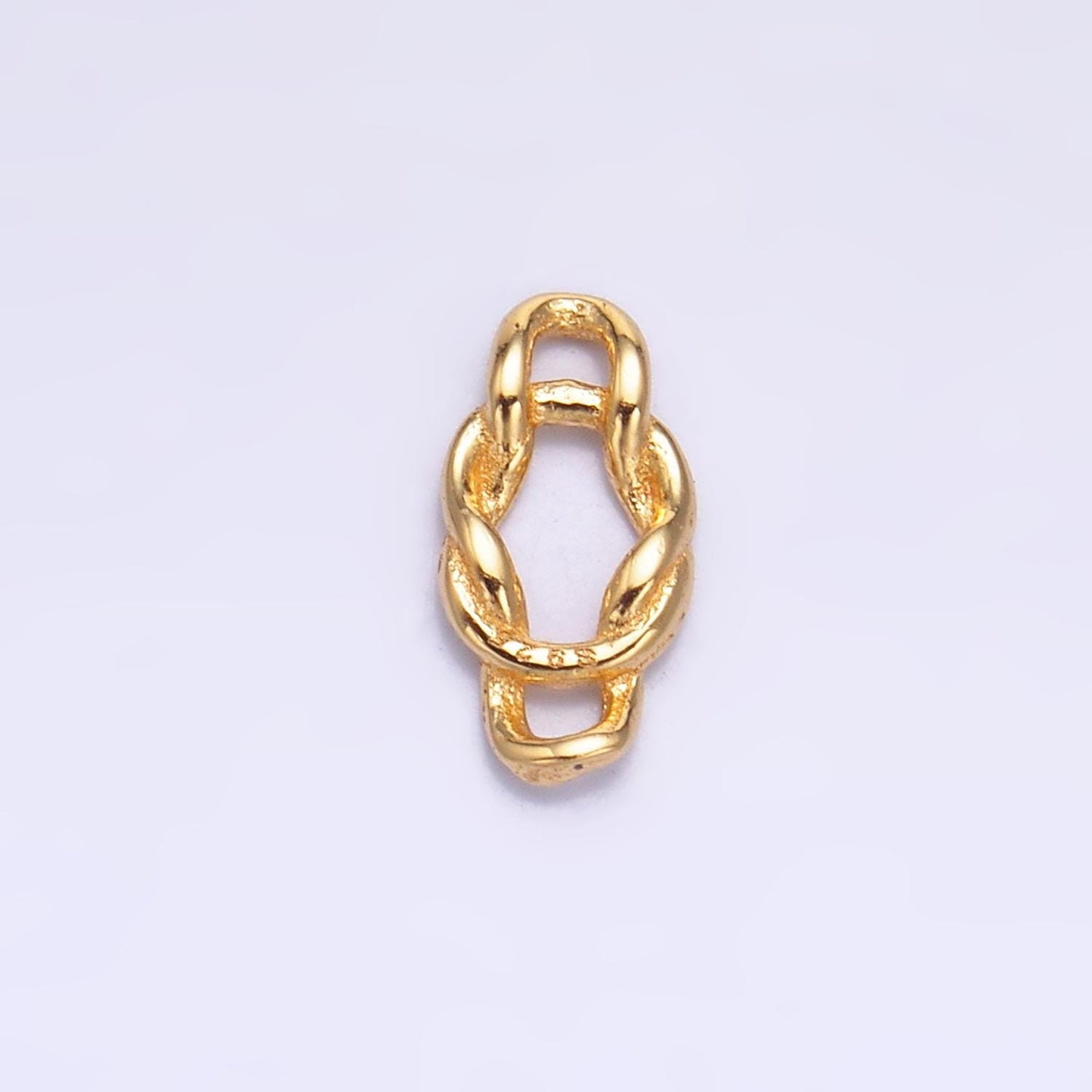Sterling Silver S925 Mini Twisted Rope Charm Connector Gold Vermeil Infinity Link Connector for bracelet | SL-612