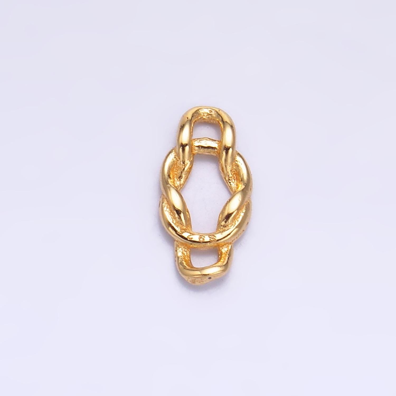 Sterling Silver S925 Mini Twisted Rope Charm Connector Gold Vermeil Infinity Link Connector for bracelet | SL-612
