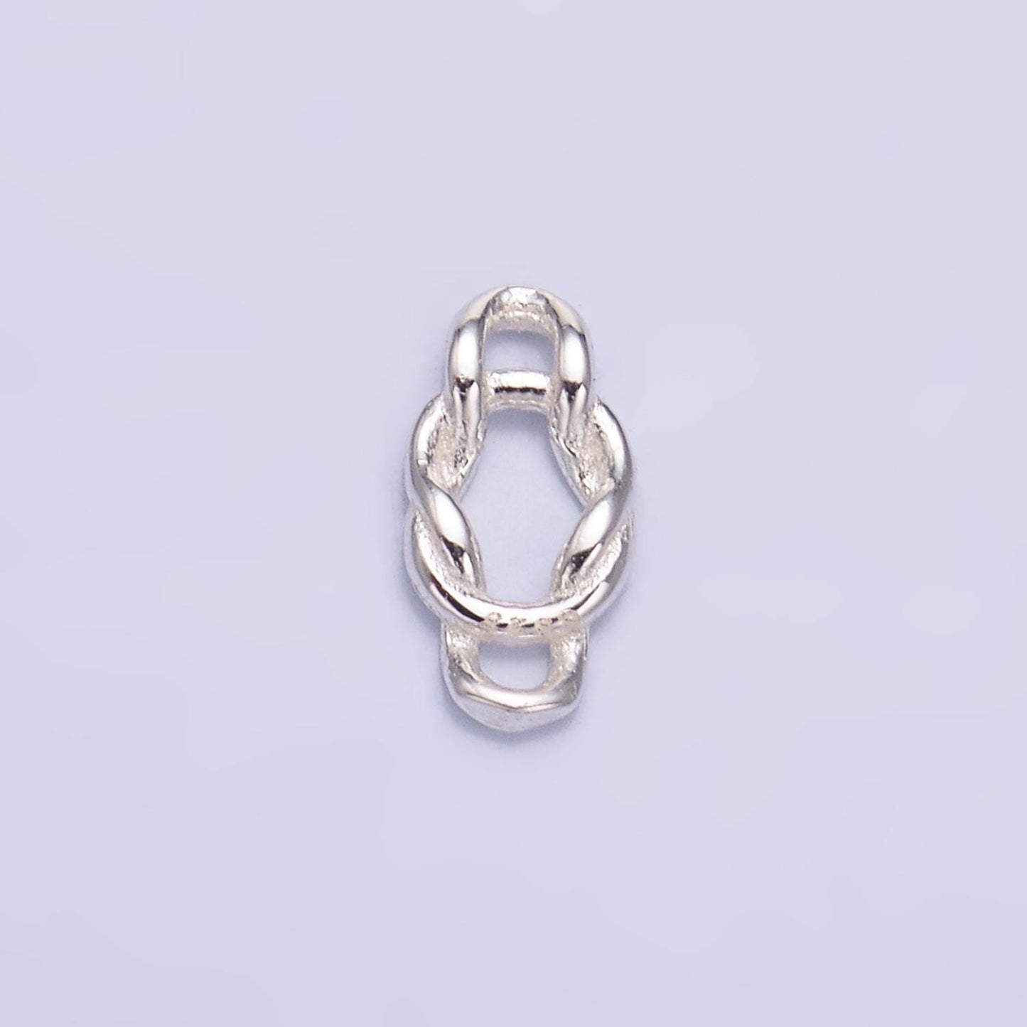 Sterling Silver S925 Mini Twisted Rope Charm Connector Gold Vermeil Infinity Link Connector for bracelet | SL-612