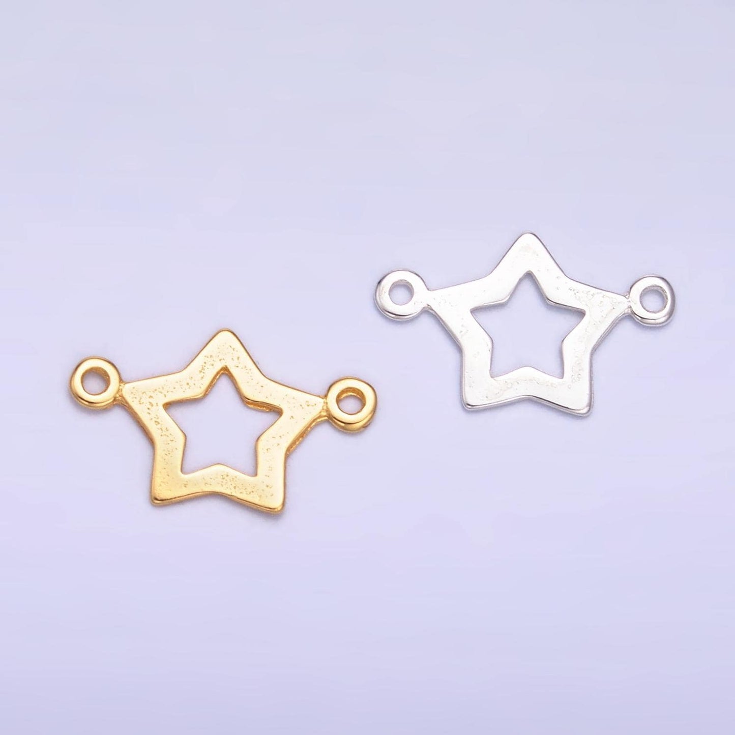 Sterling Silver S925 Mini Star Charm Connector Gold Vermeil Celestial Link Connector for bracelet | SL-621