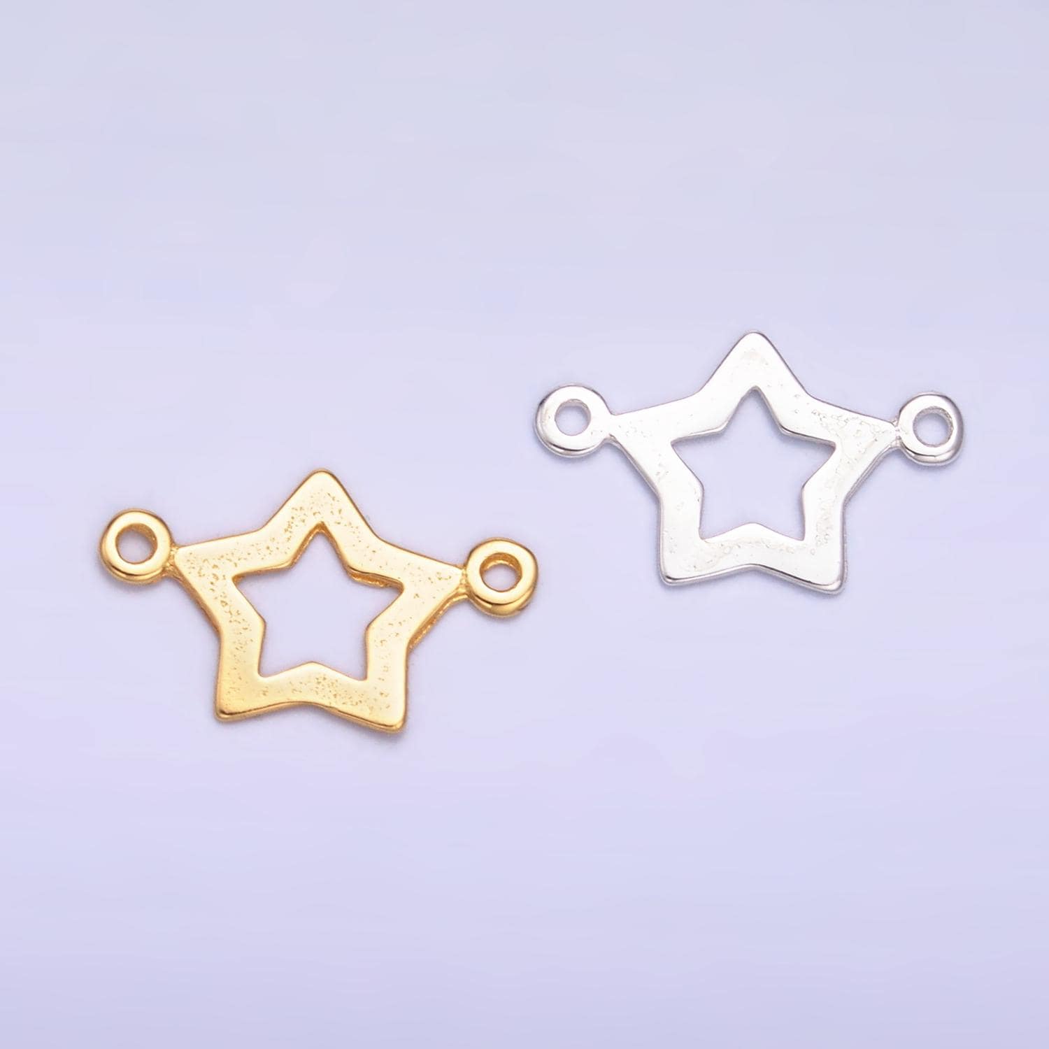 Sterling Silver S925 Mini Star Charm Connector Gold Vermeil Celestial Link Connector for bracelet | SL-621