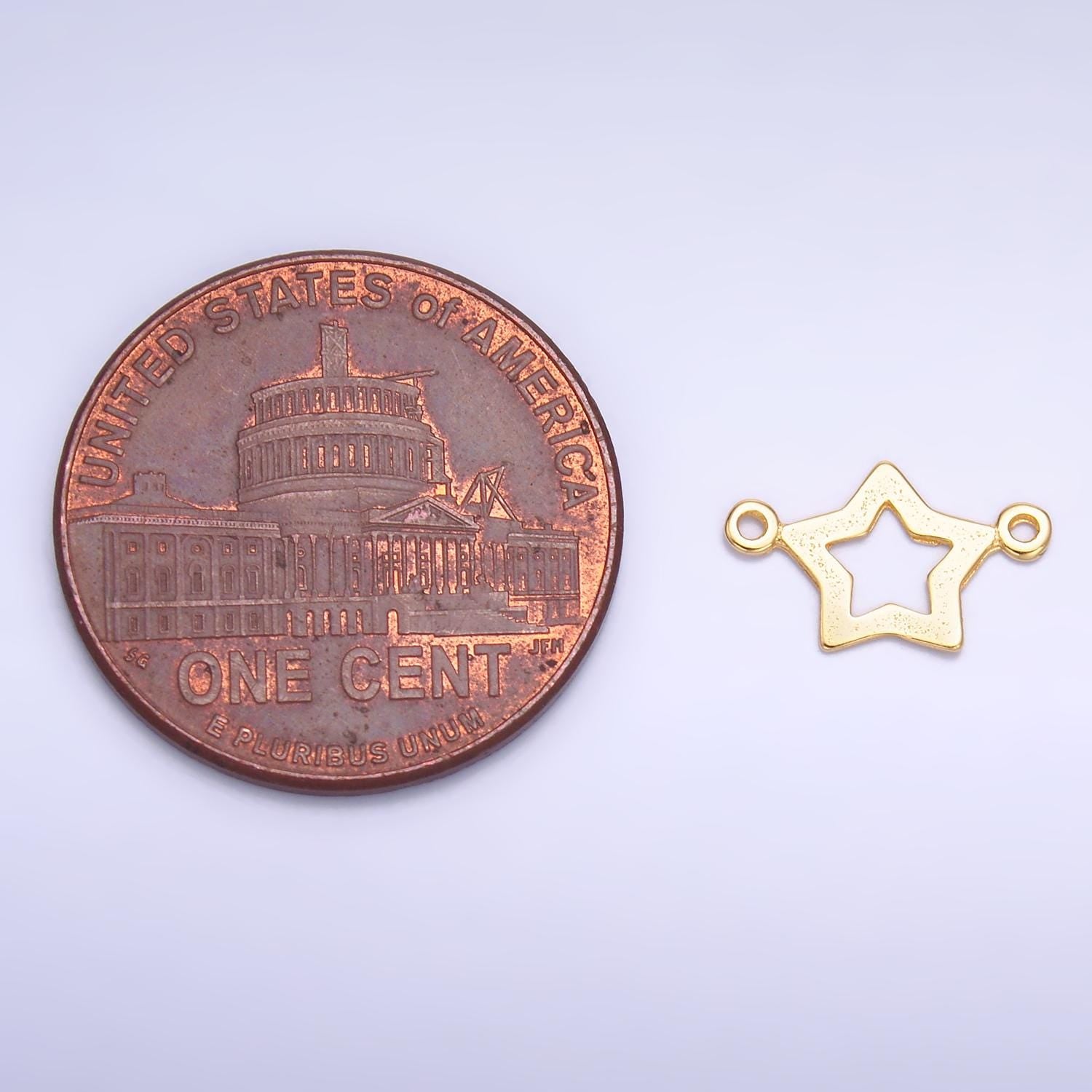 Sterling Silver S925 Mini Star Charm Connector Gold Vermeil Celestial Link Connector for bracelet | SL-621
