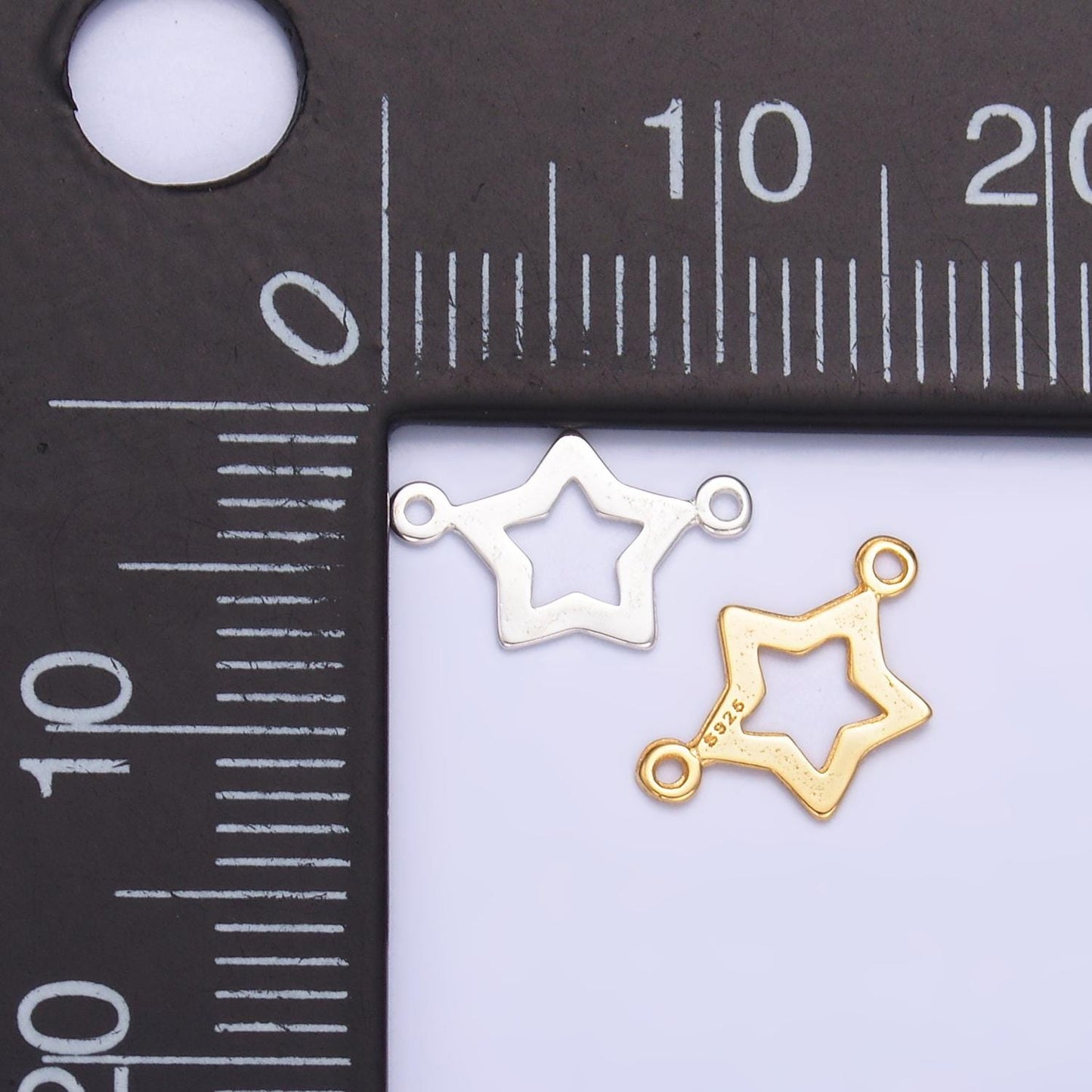 Sterling Silver S925 Mini Star Charm Connector Gold Vermeil Celestial Link Connector for bracelet | SL-621