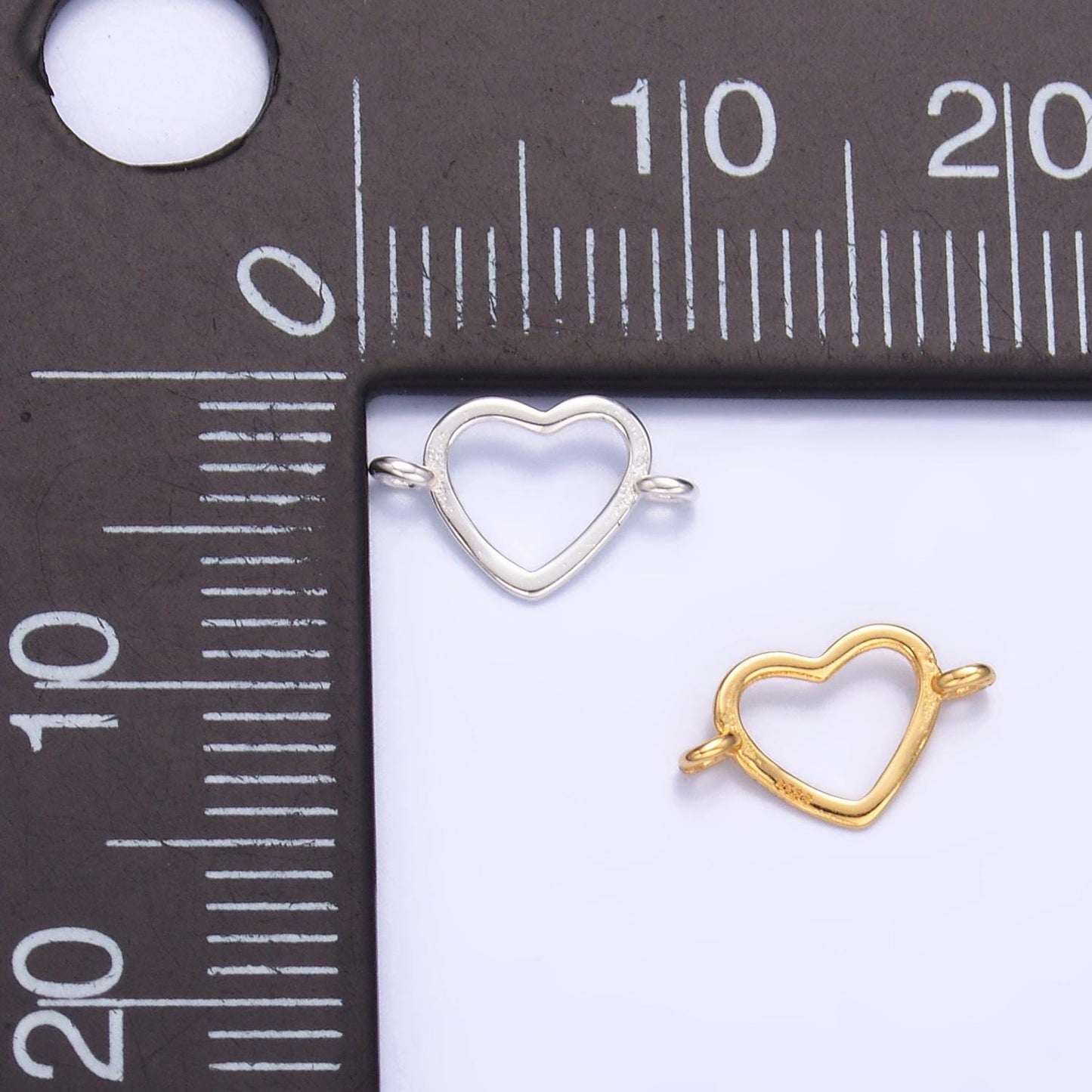 Mini Silver Heart Charm Connector s925 Sterling Silver Love Link Connector for Bracelet Necklace Supply for Permanent Jewelry SL619