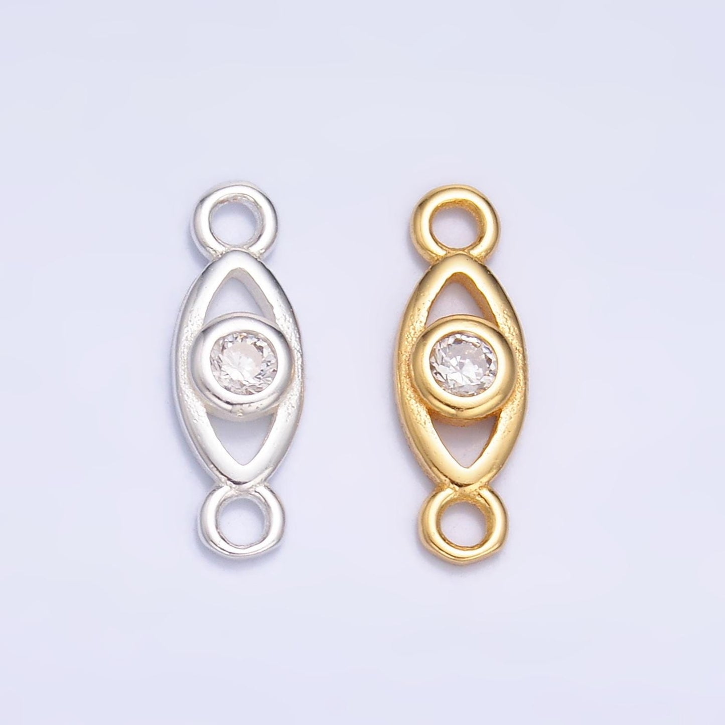 Mini Silver Evil Eye Charm Connector s925 Sterling Silver Eye Link Connector for Bracelet Necklace Supply for Permanent Jewelry SL610