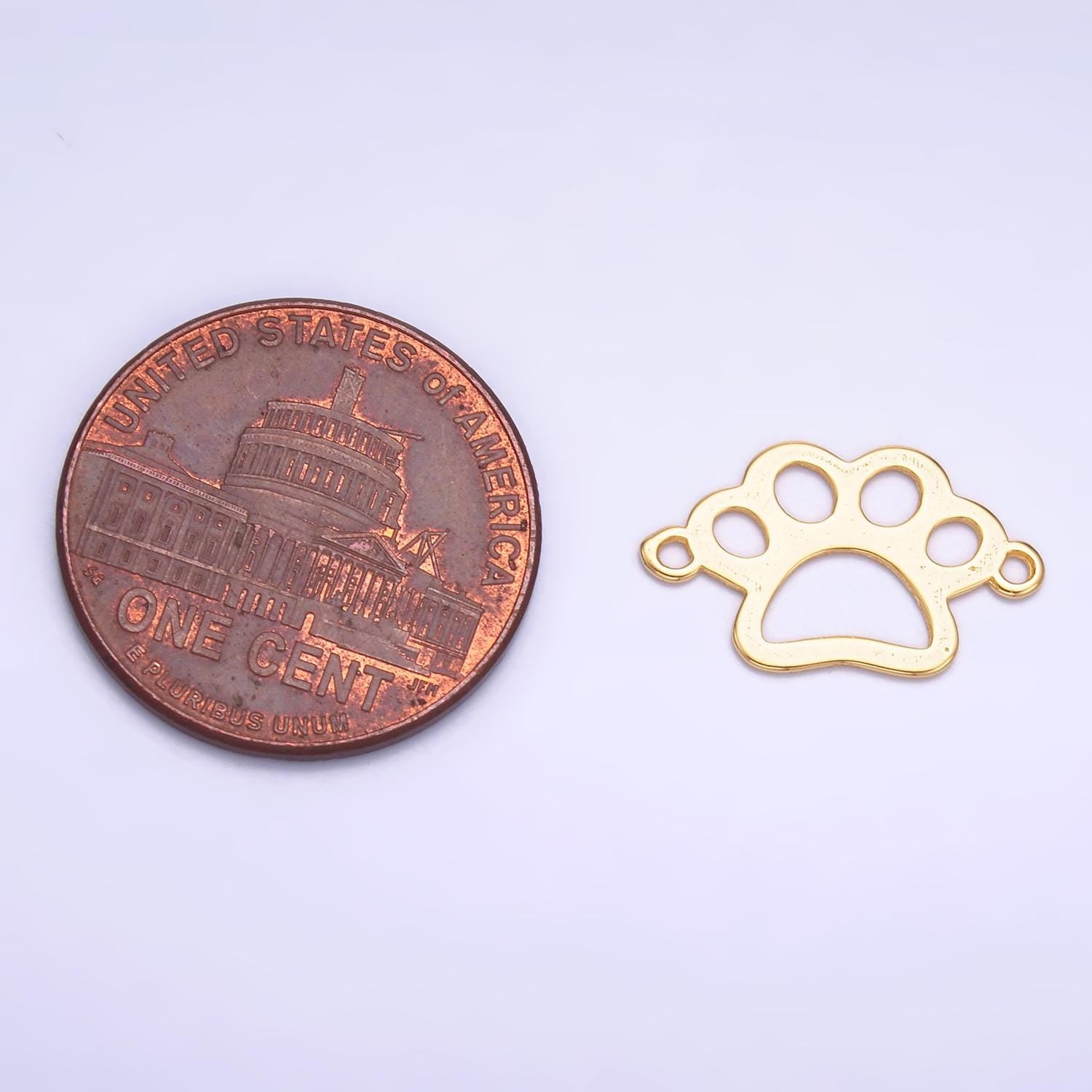 Sterling Silver 10mm pawprint animal pet Dow Paw Charm connector for Bracelet Component | SL-616