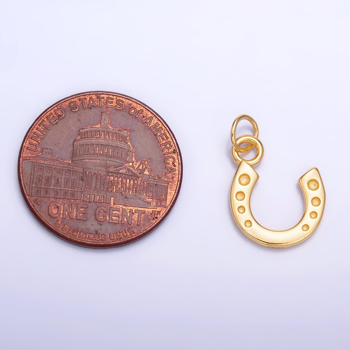 Mini sterling silver horseshoe charm lucky horseshoe pendant Gold Vermeil Lucky Charm | sl-624
