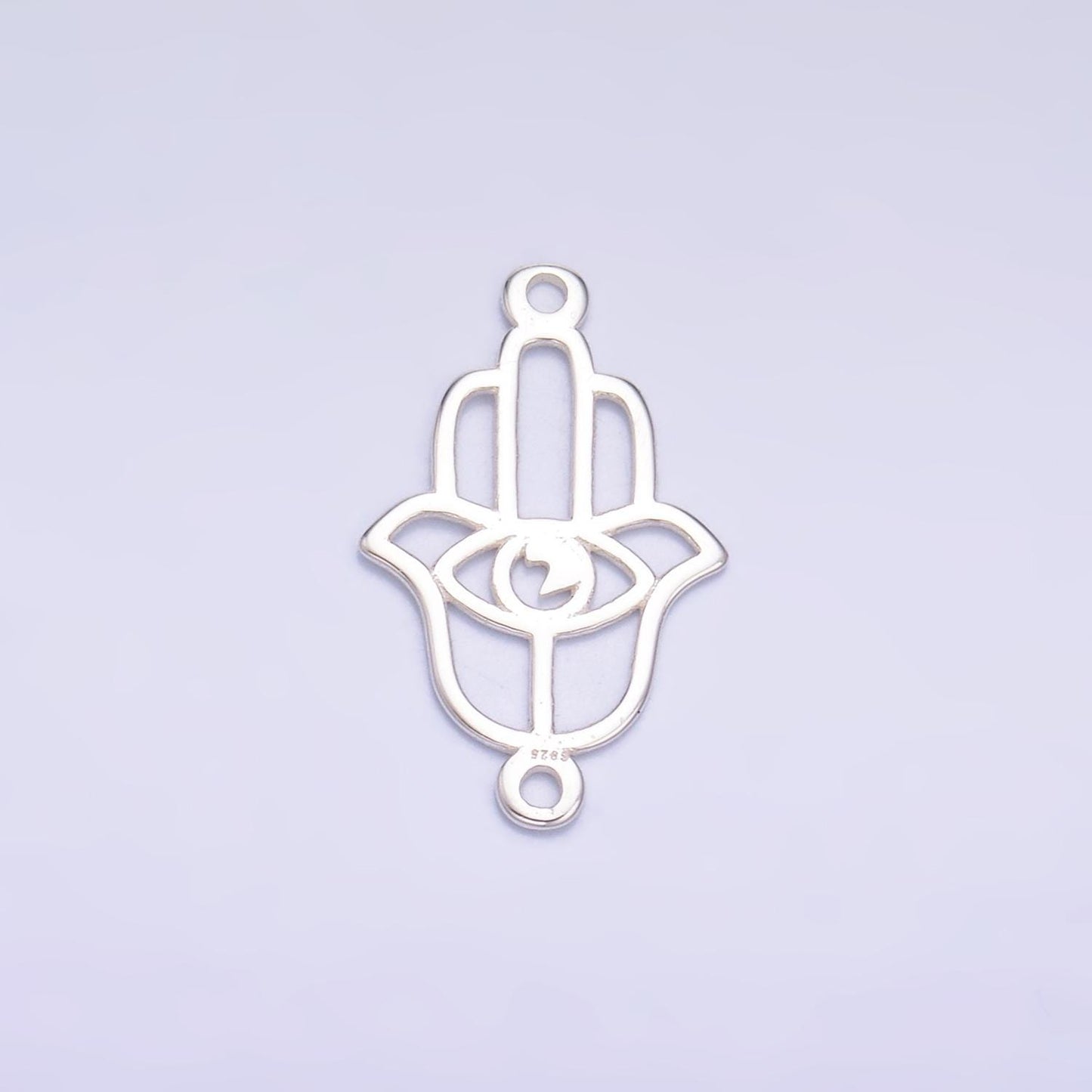 S925 Sterling Silver Open hamsa hand charm connector for bracelet necklace component Gold Vermeil Fatimah Hand Charm SL-620