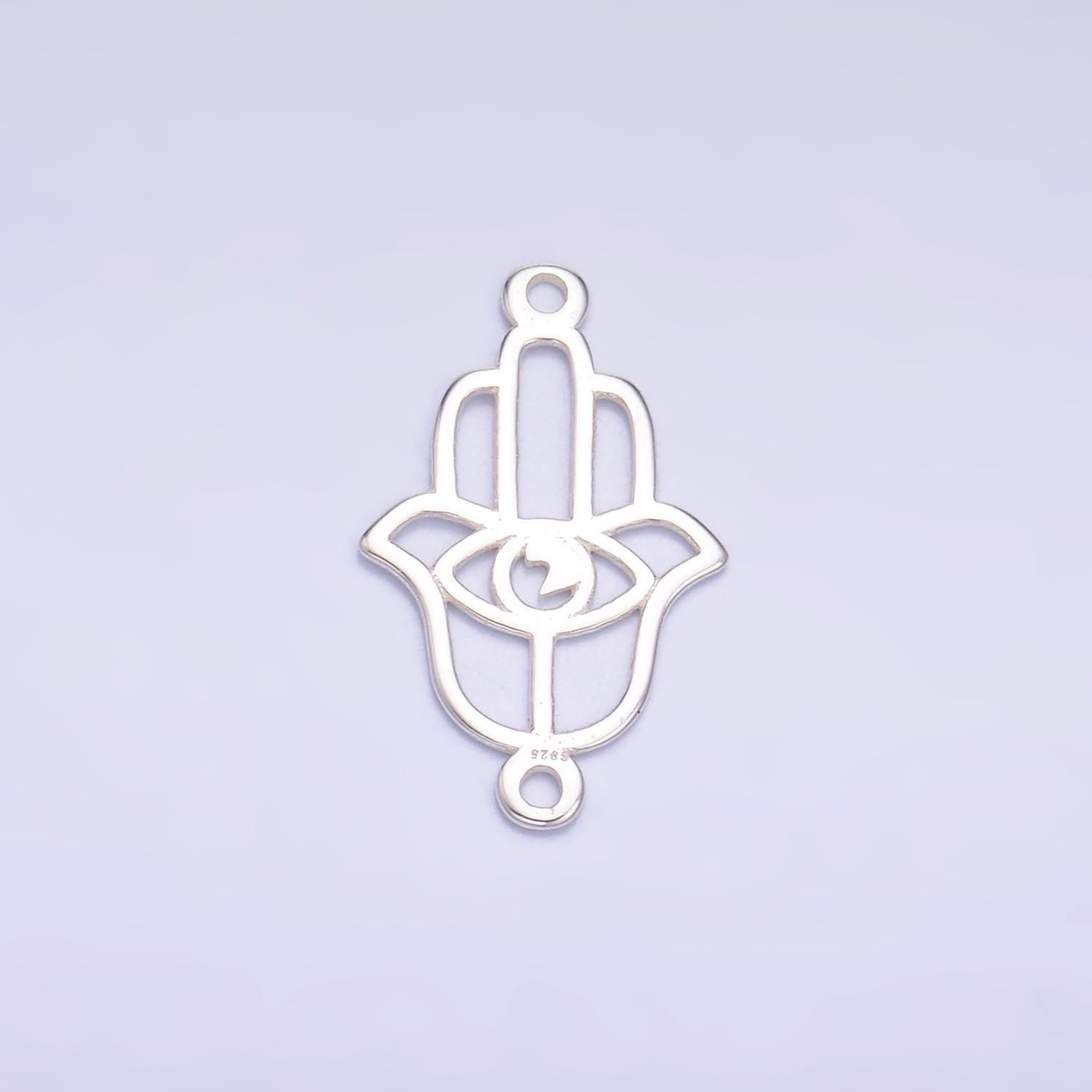 S925 Sterling Silver Open hamsa hand charm connector for bracelet necklace component Gold Vermeil Fatimah Hand Charm SL-620