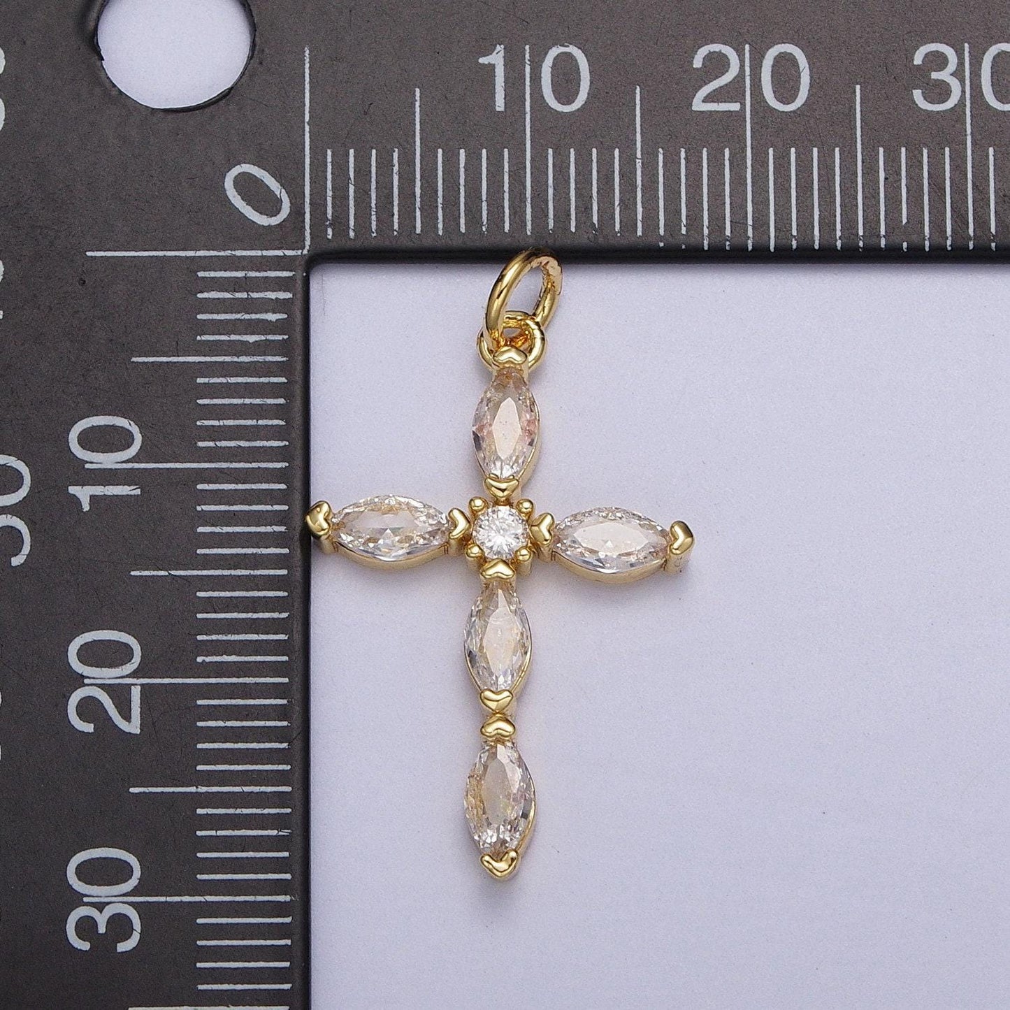 Cubic cross pendant gold plated cross necklace, marquise cz diamond pendant forwomen religious charm necklace supply ac012