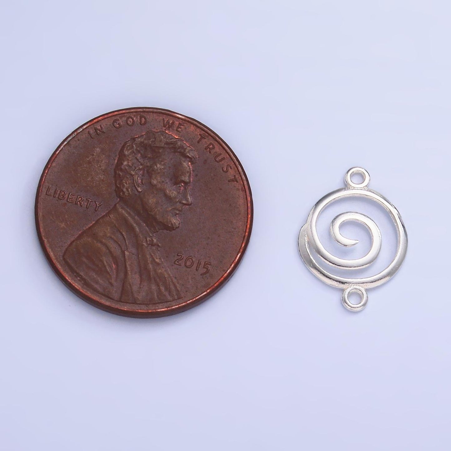Mini Silver Swirl Twist Charm Connector s925 Sterling Hypnotist Link Connector for Bracelet Necklace Supply for Permanent Jewelry SL593