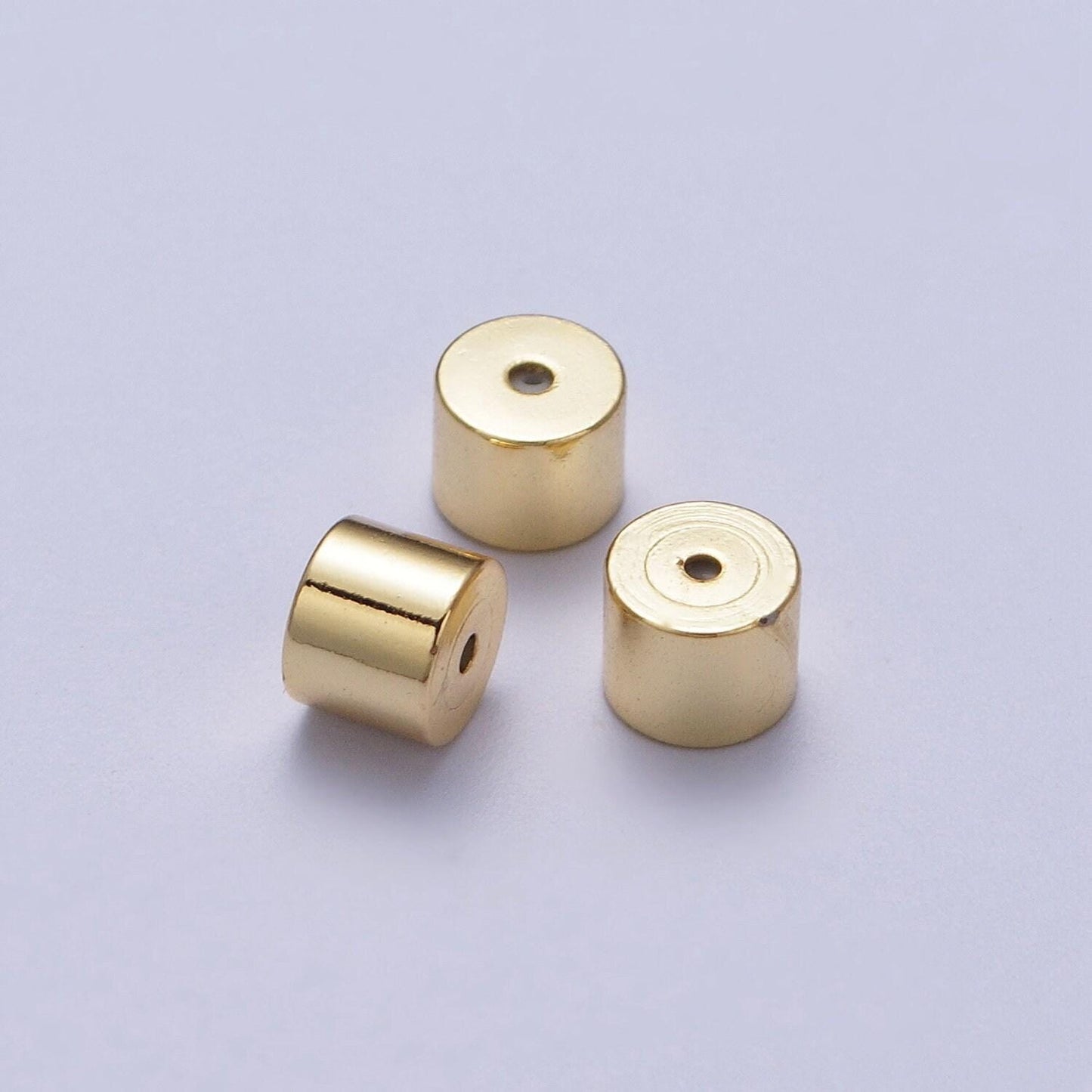 Minimalist cylinder earrings backings jewelry supply (12 pieces) set in gold & silver | k074 k076