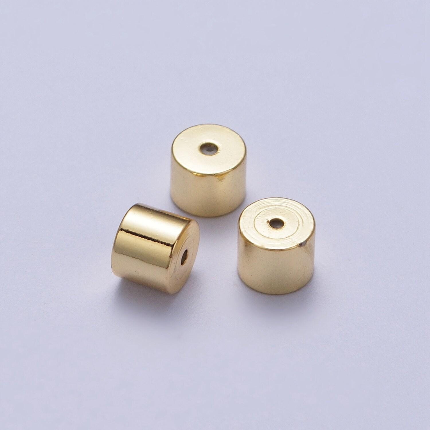 Minimalist cylinder earrings backings jewelry supply (12 pieces) set in gold & silver | k074 k076