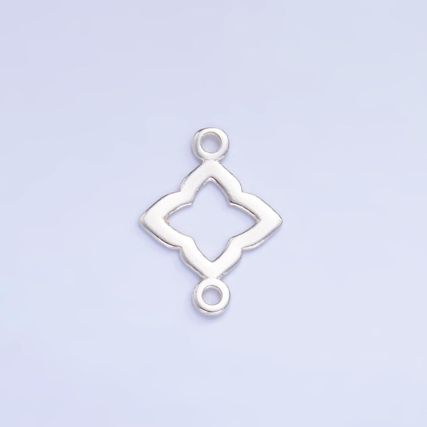 Sterling Silver S925 Flower Clover Charm Connector Gold Vermeil Monogram Jewelry for Bracelet Necklace Supply sl592