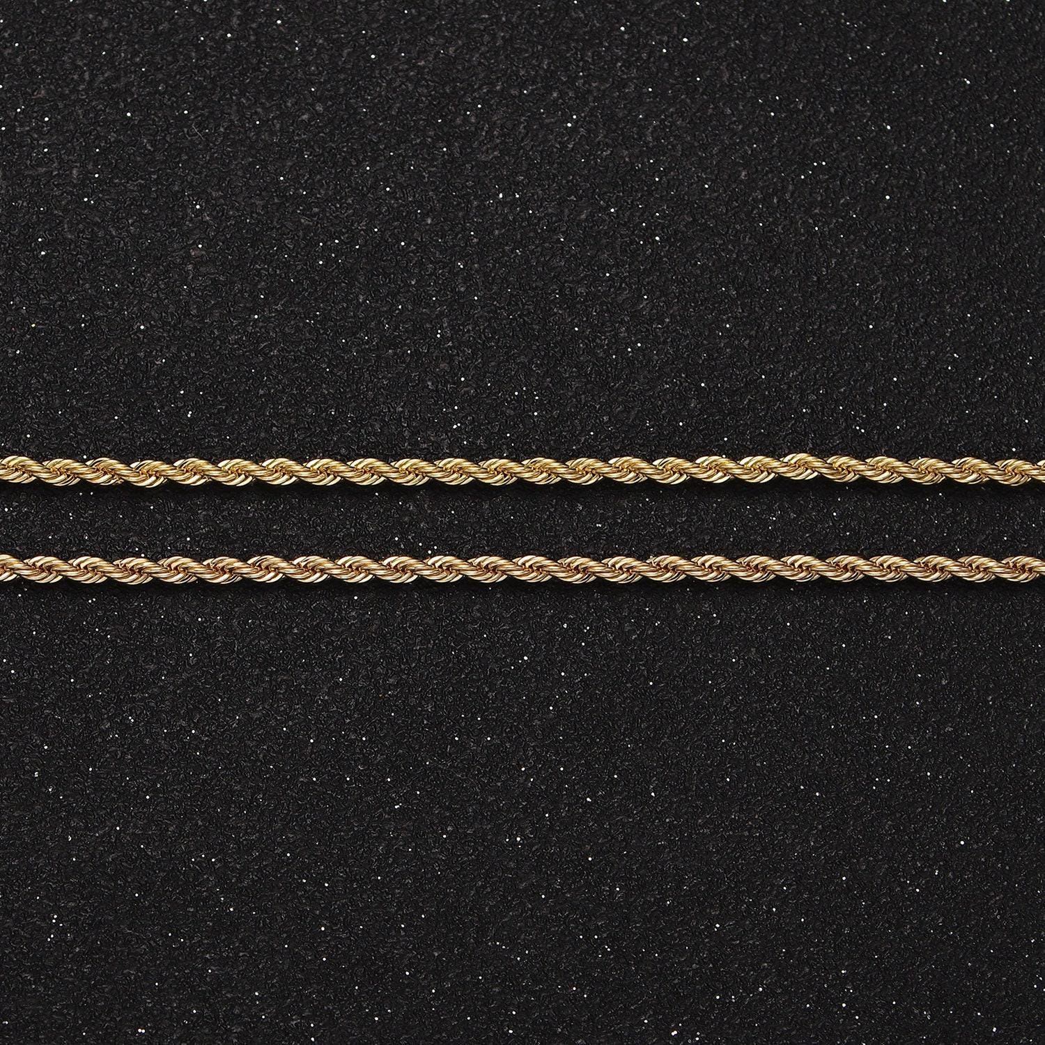 14k gold filled 1.8mm rope 16 inch, 18 inch choker layering chain necklace | wa-2115 wa2116