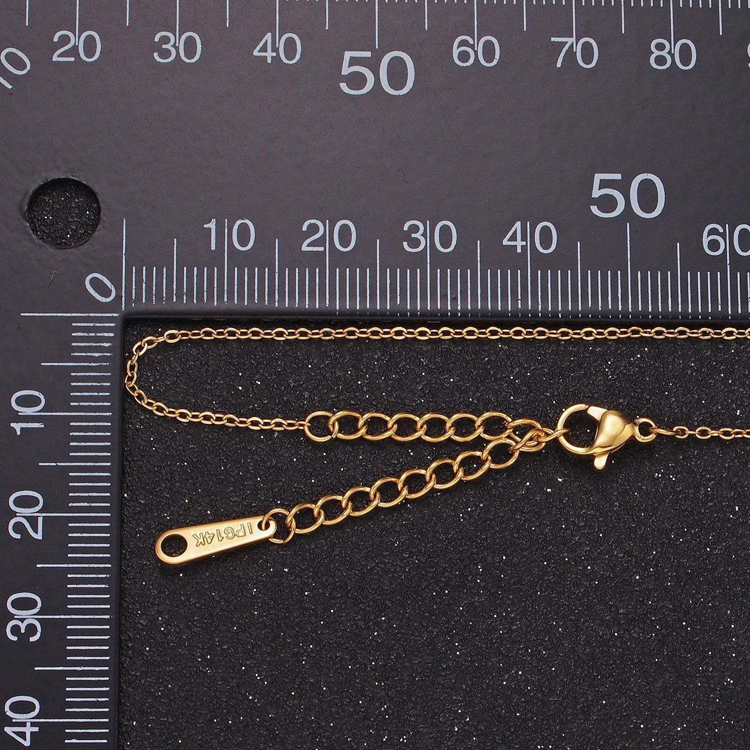 Gold stainless steel 1mm cable chain 16 inch layering minimalist necklace with extender | wa-2417
