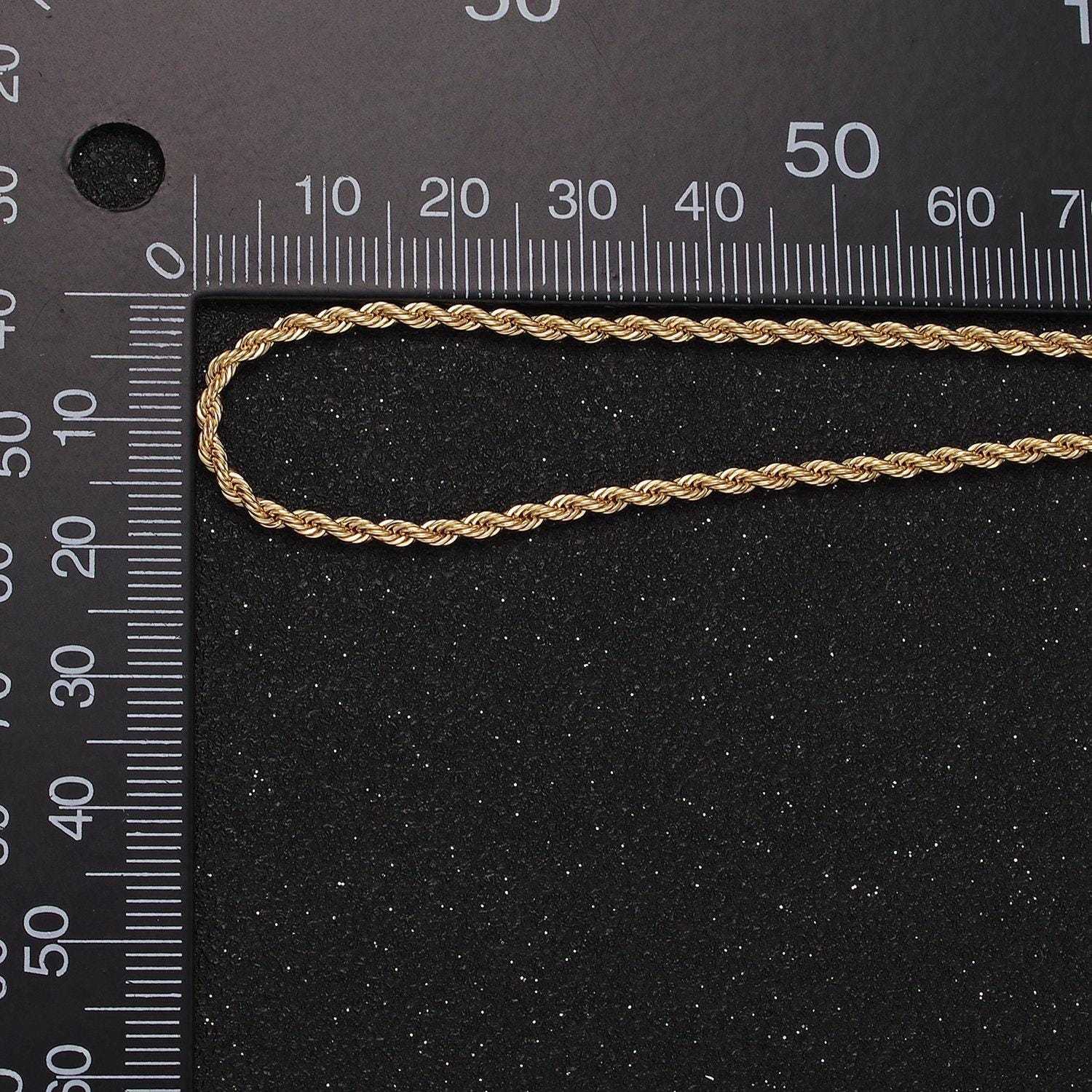 14k gold filled 1.8mm rope 16 inch, 18 inch choker layering chain necklace | wa-2115 wa2116