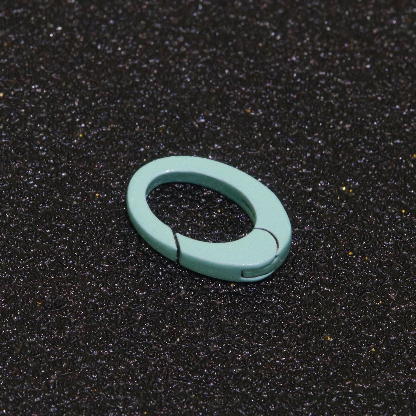Colorful enamel spring gate ring, push gate ring, 12x7.5 mm small oval ring, charm holder pink green red clasp for link connector clasp