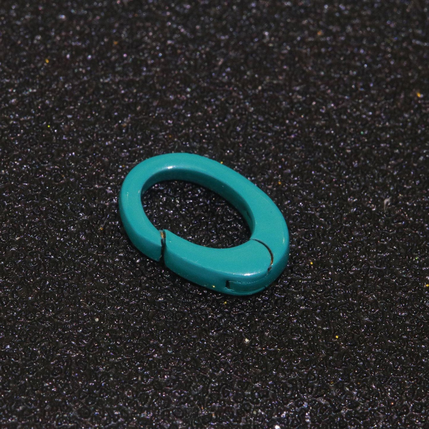 Colorful enamel spring gate ring, push gate ring, 12x7.5 mm small oval ring, charm holder pink green red clasp for link connector clasp