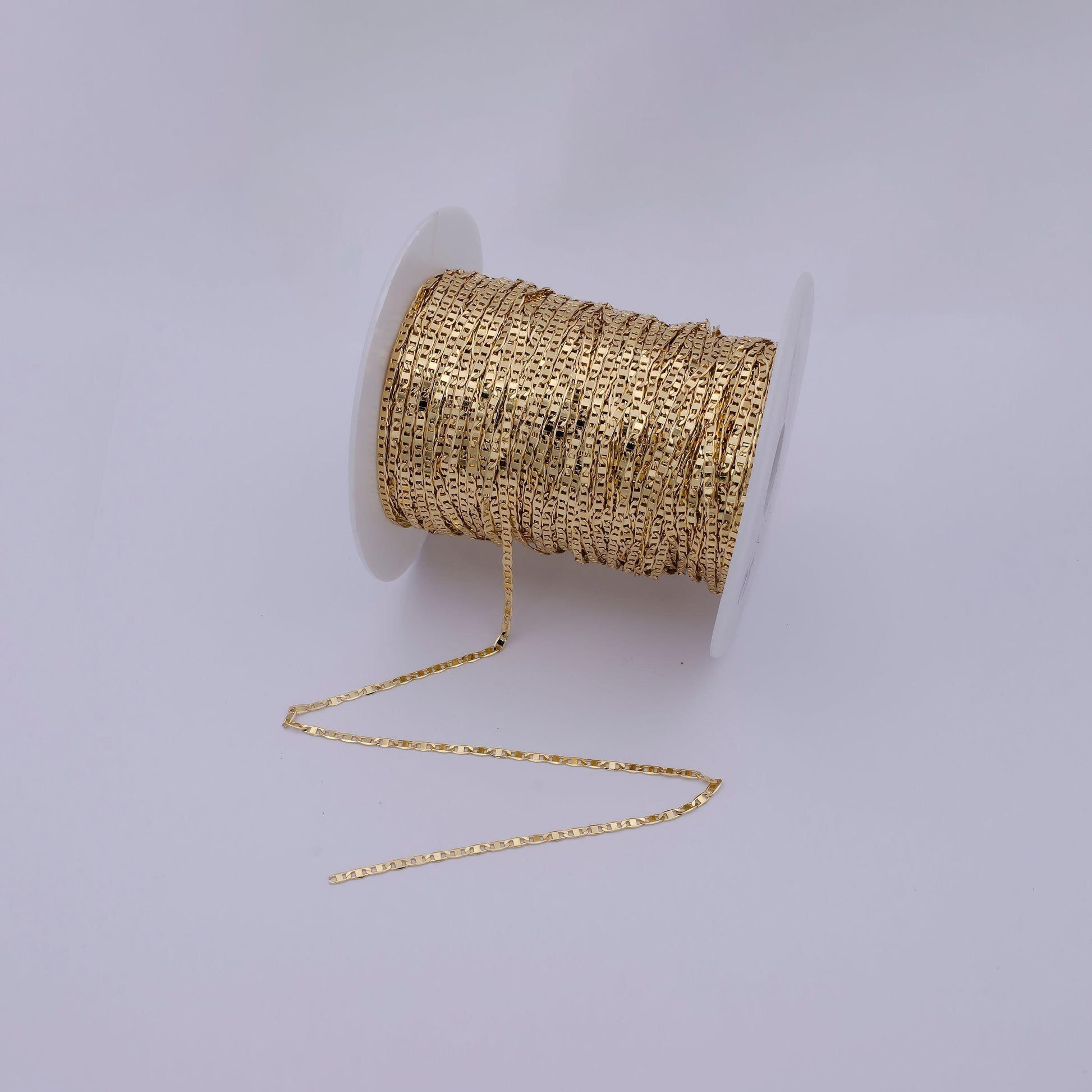 Gold anchor chain by yard, mariner chain, figure 8 chain wholesale bulk roll chain for jewelry making roll-586