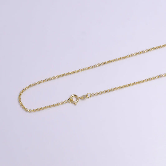 2mm round rolo 20 inch, 17.5 inch layering chain necklace | wa-1902 wa-1903
