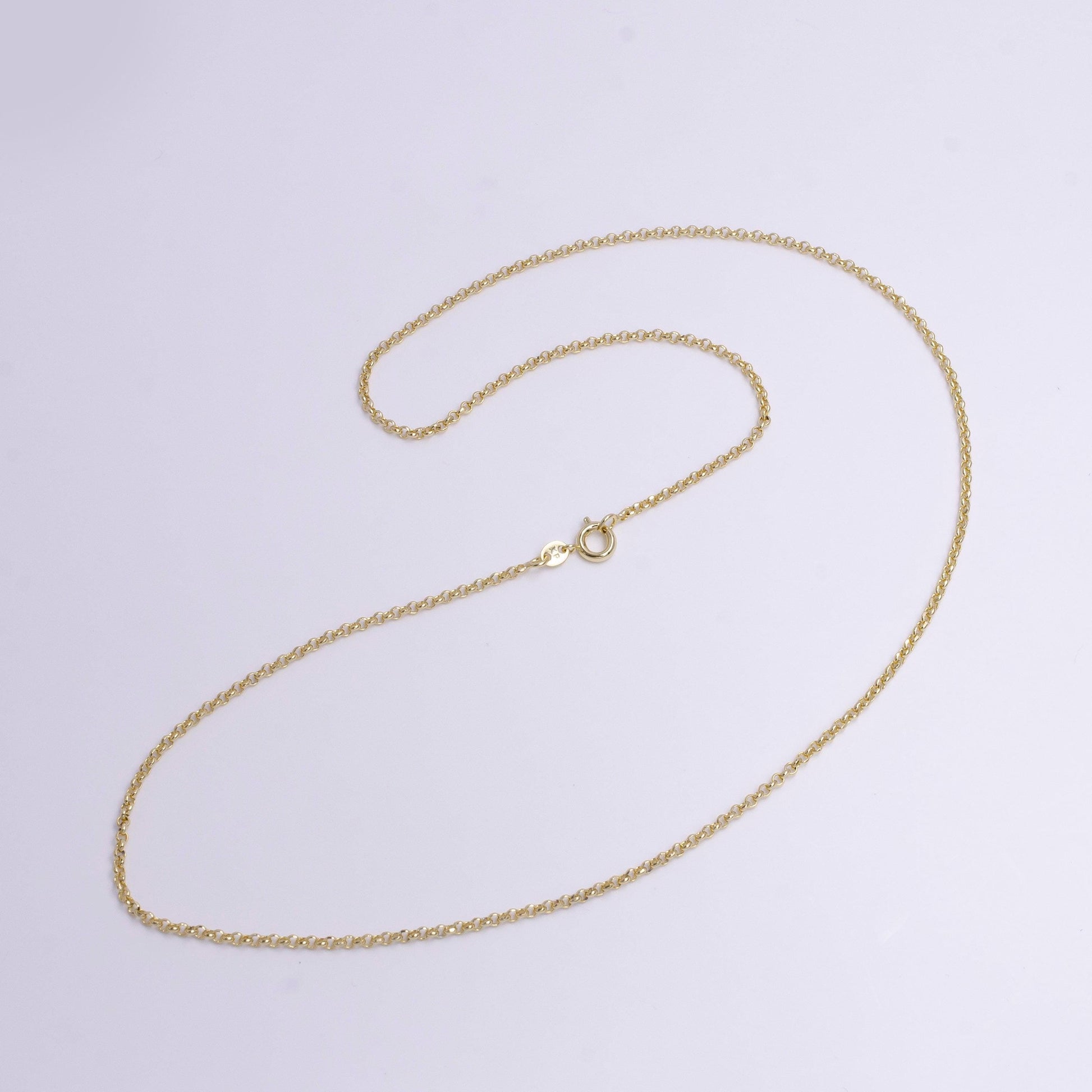 2mm round rolo 20 inch, 17.5 inch layering chain necklace | wa-1902 wa-1903