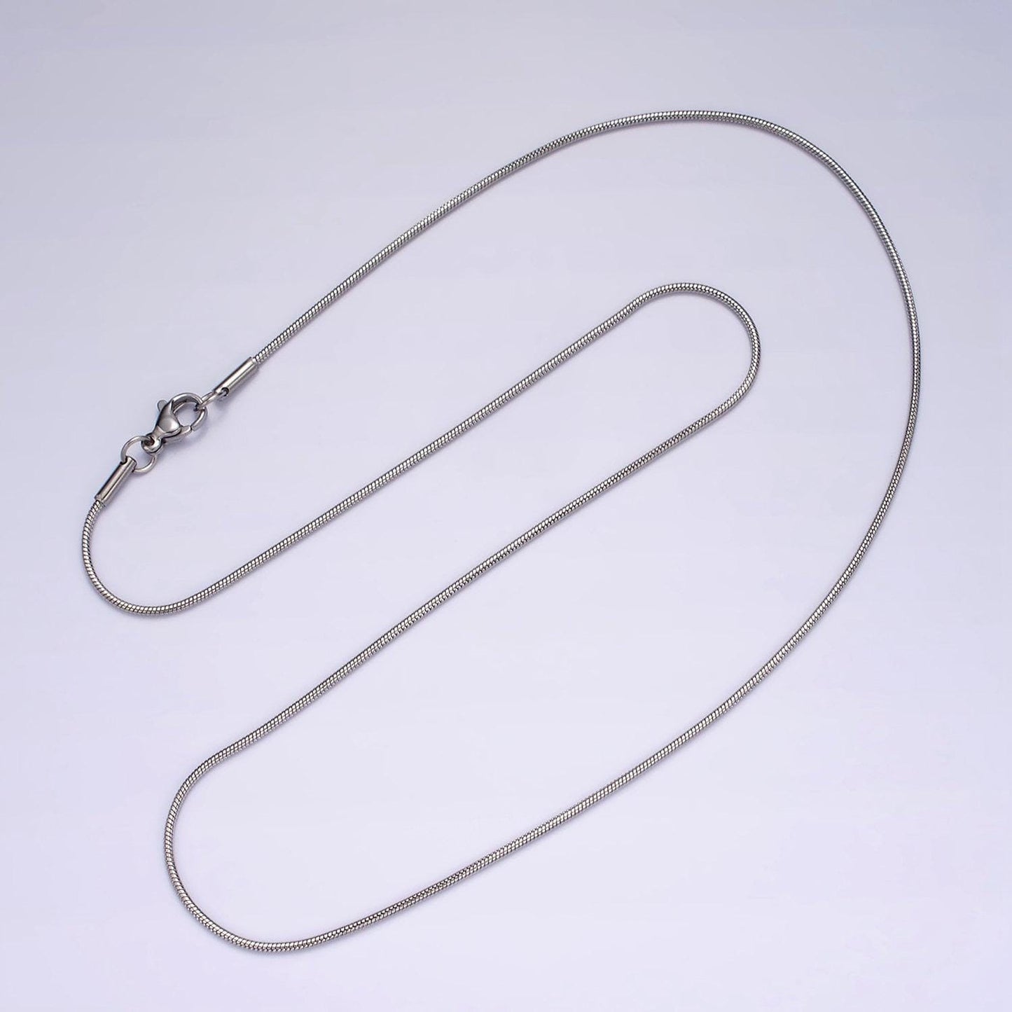 Stainless steel 1mm dainty silver snake chain 20 inch layering necklace | wa-2262