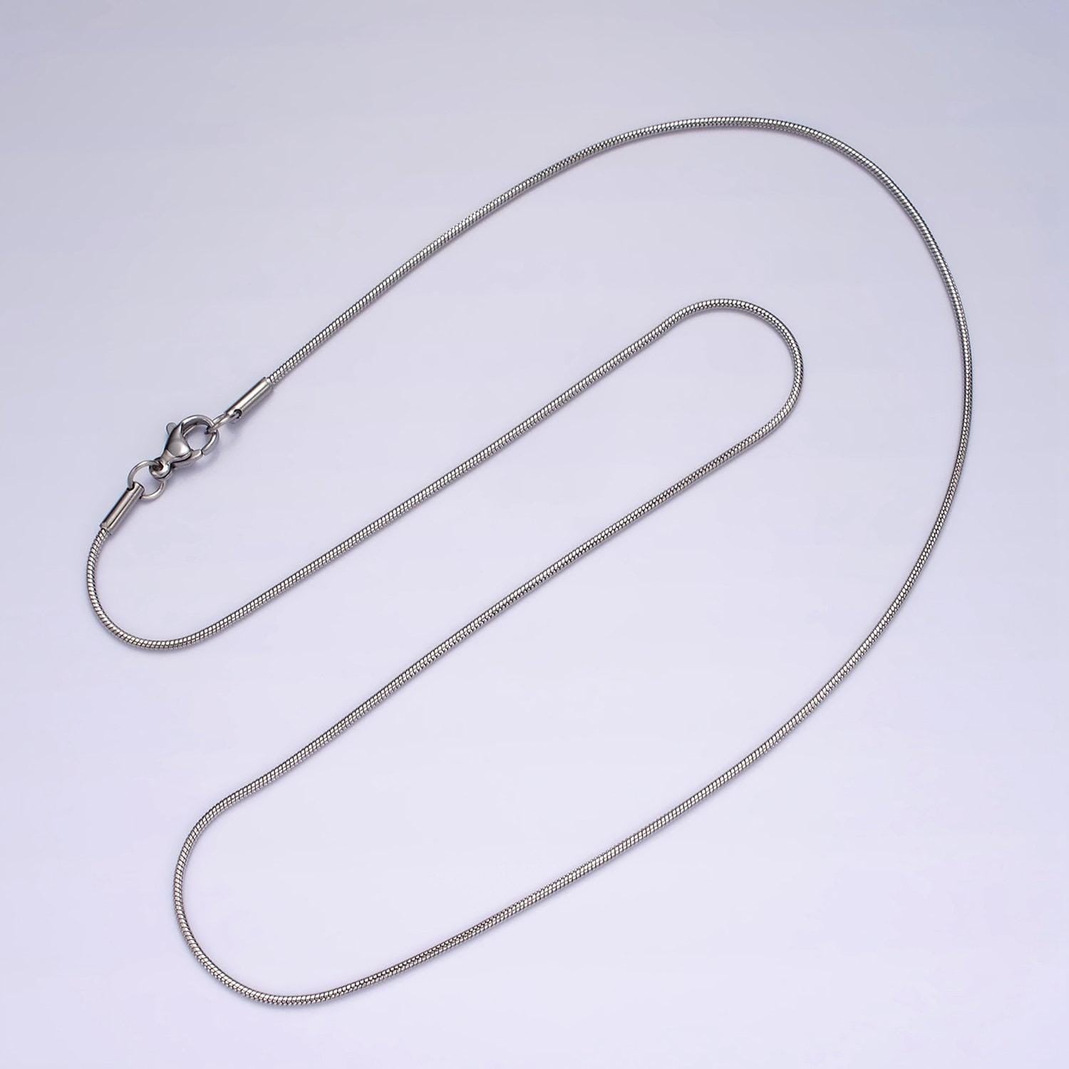 Stainless steel 1mm dainty silver snake chain 20 inch layering necklace | wa-2262