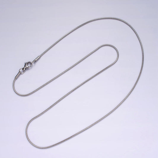 Stainless steel 1mm dainty silver snake chain 20 inch layering necklace | wa-2262