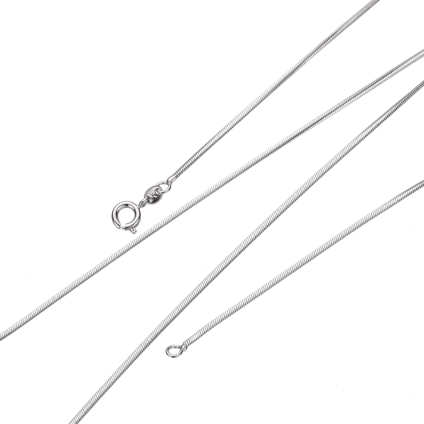 1pc 17.7'' ready to use white gold snake necklace chain,layer cocoon chain dainty necklace, pendant charm necklace, dia. 1.2mm, wa 229