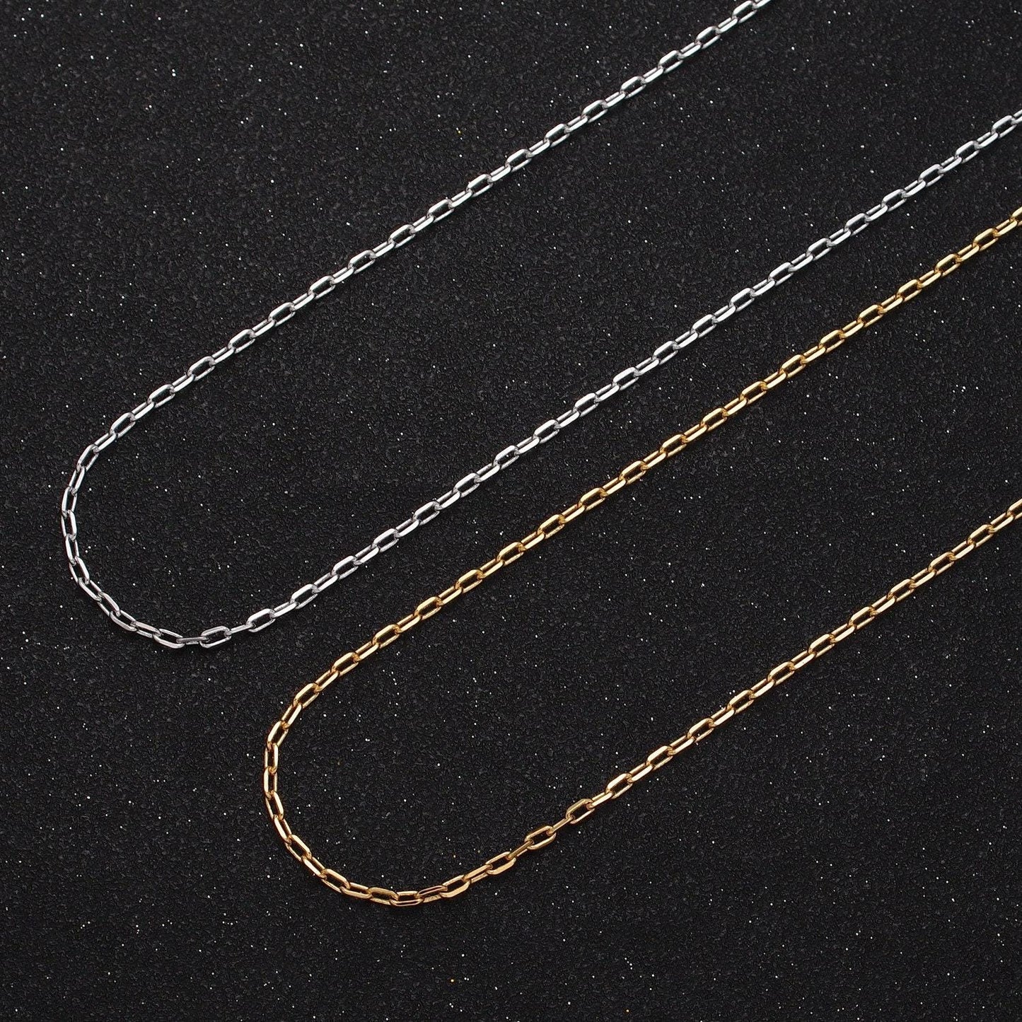 24k gold filled unfinished 1.9mm cable paper clip gold / silver wholesale bulk chain for jewelry making | roll-899, roll-900