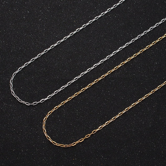 24k gold filled unfinished 1.9mm cable paper clip gold / silver wholesale bulk chain for jewelry making | roll-899, roll-900