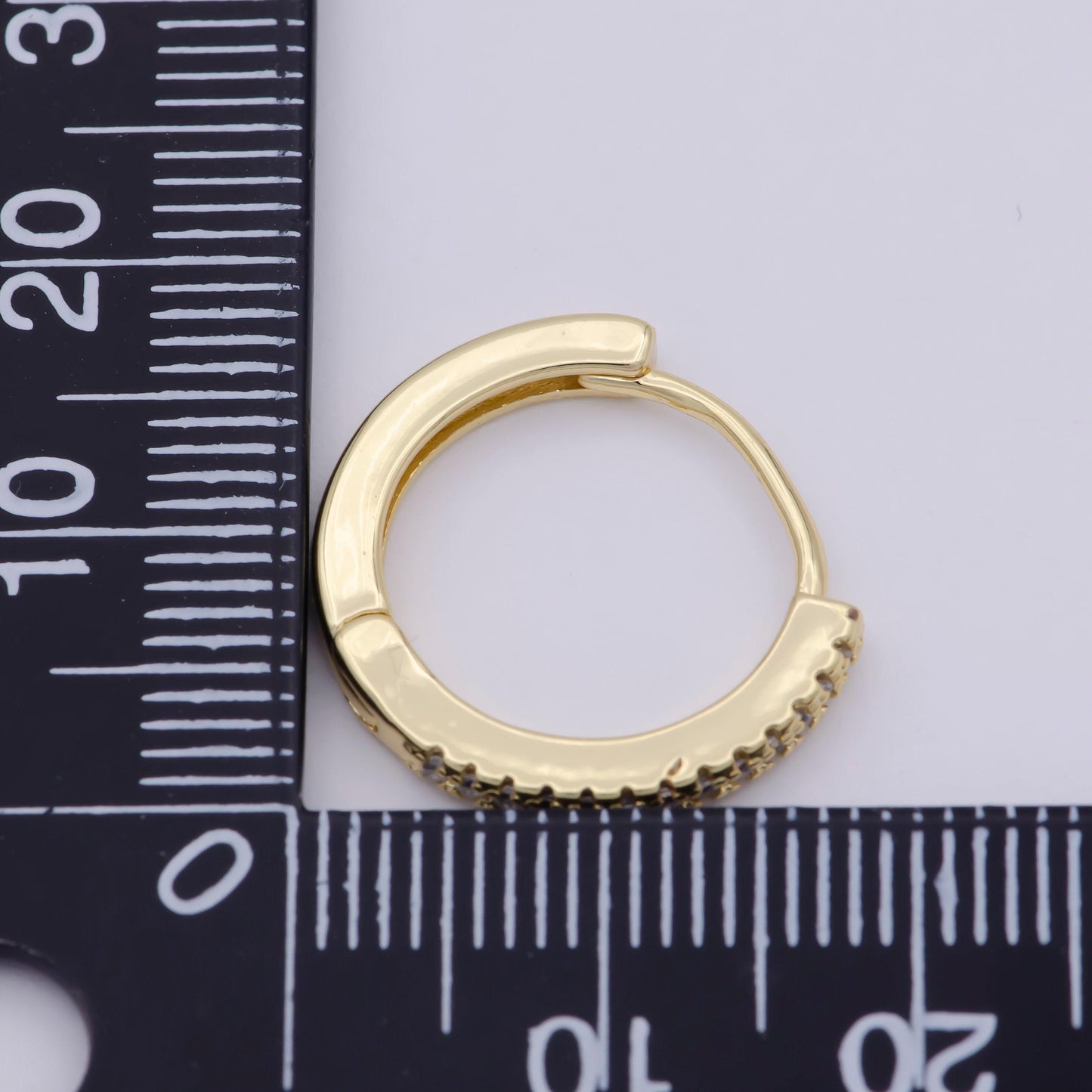 Minimalist cz huggie hoop earrings, dainty round huggie earrings, minimal cartilage huggie hoop earrings 14k gold filled earring