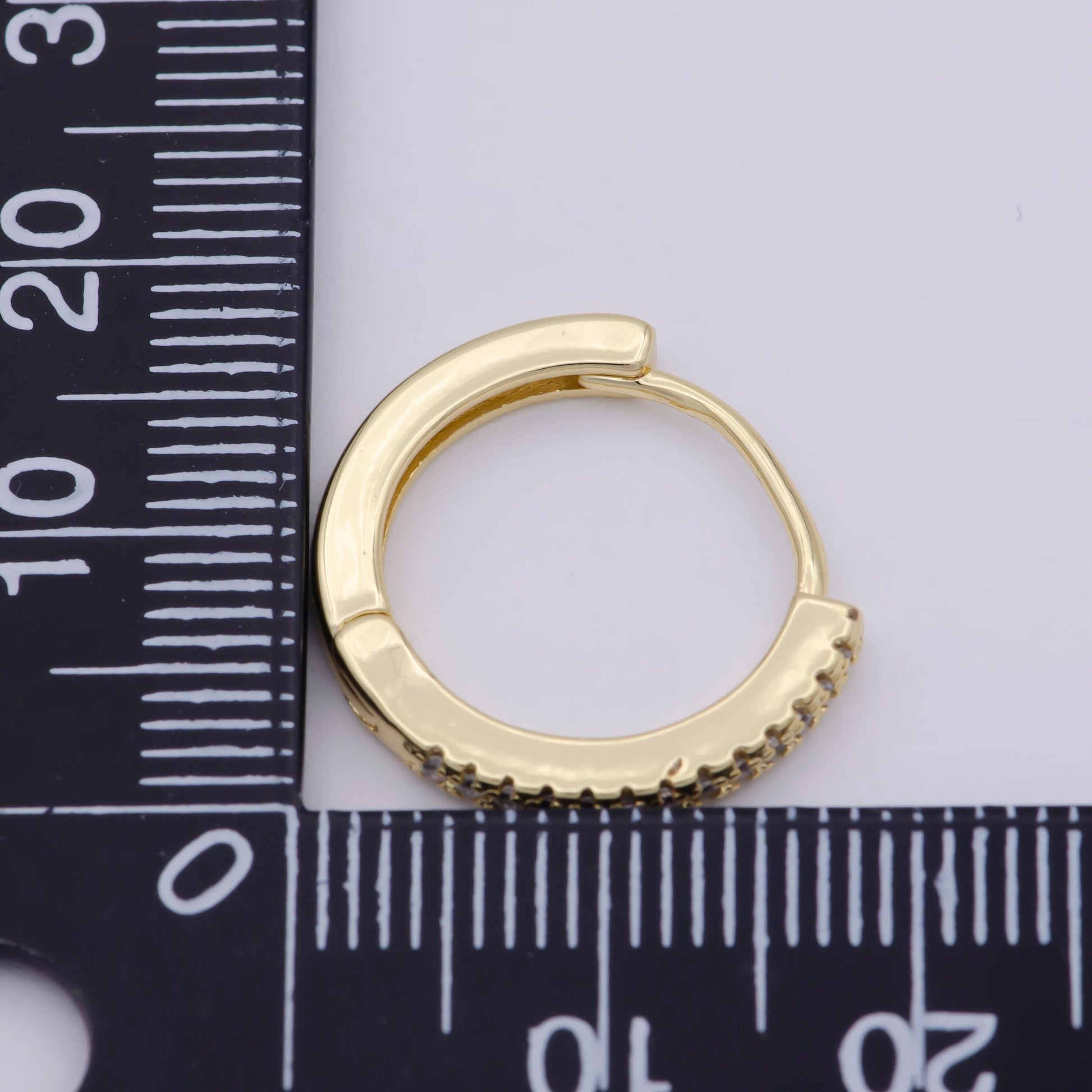 Minimalist cz huggie hoop earrings, dainty round huggie earrings, minimal cartilage huggie hoop earrings 14k gold filled earring