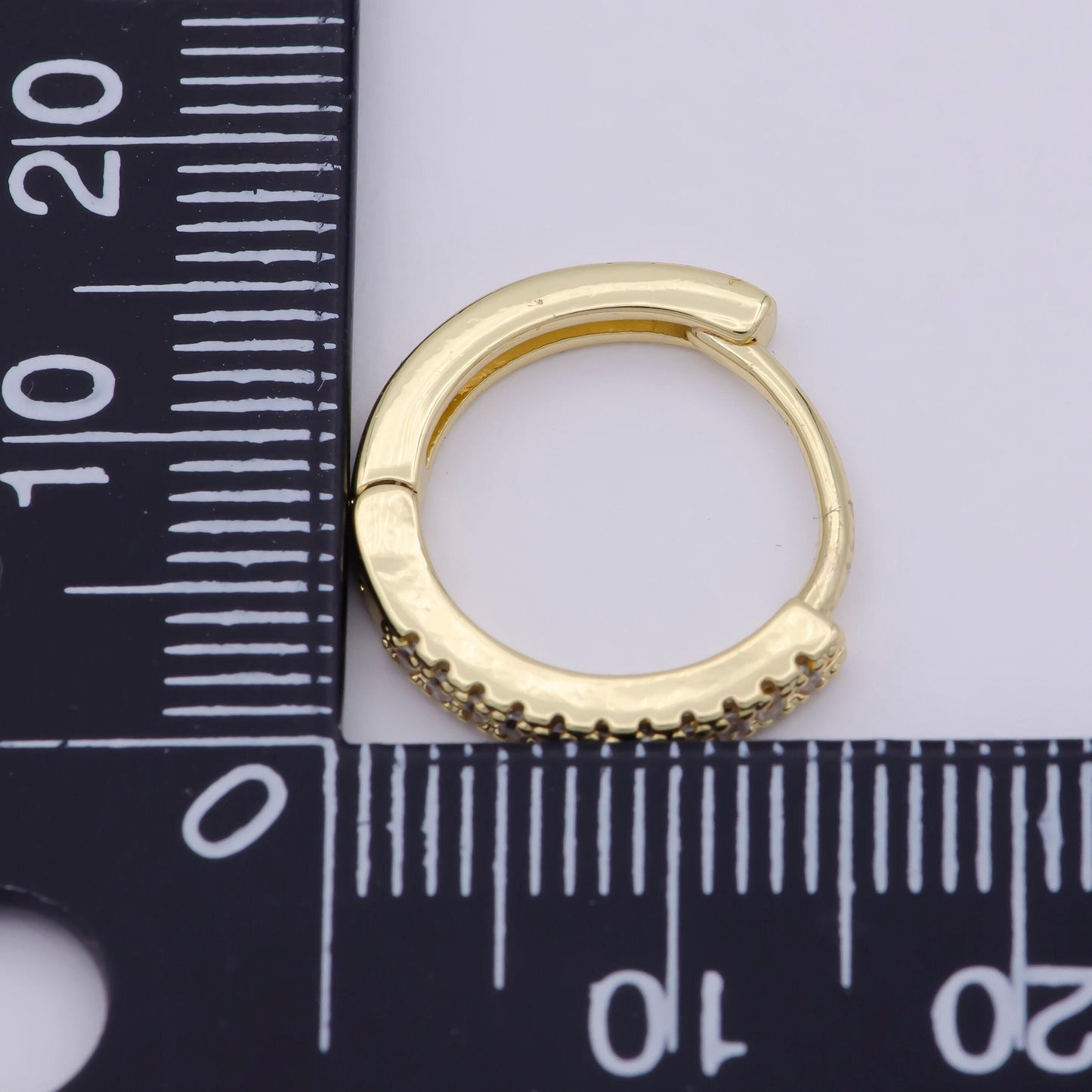 Minimalist cz huggie hoop earrings, dainty round huggie earrings, minimal cartilage huggie hoop earrings 14k gold filled earring