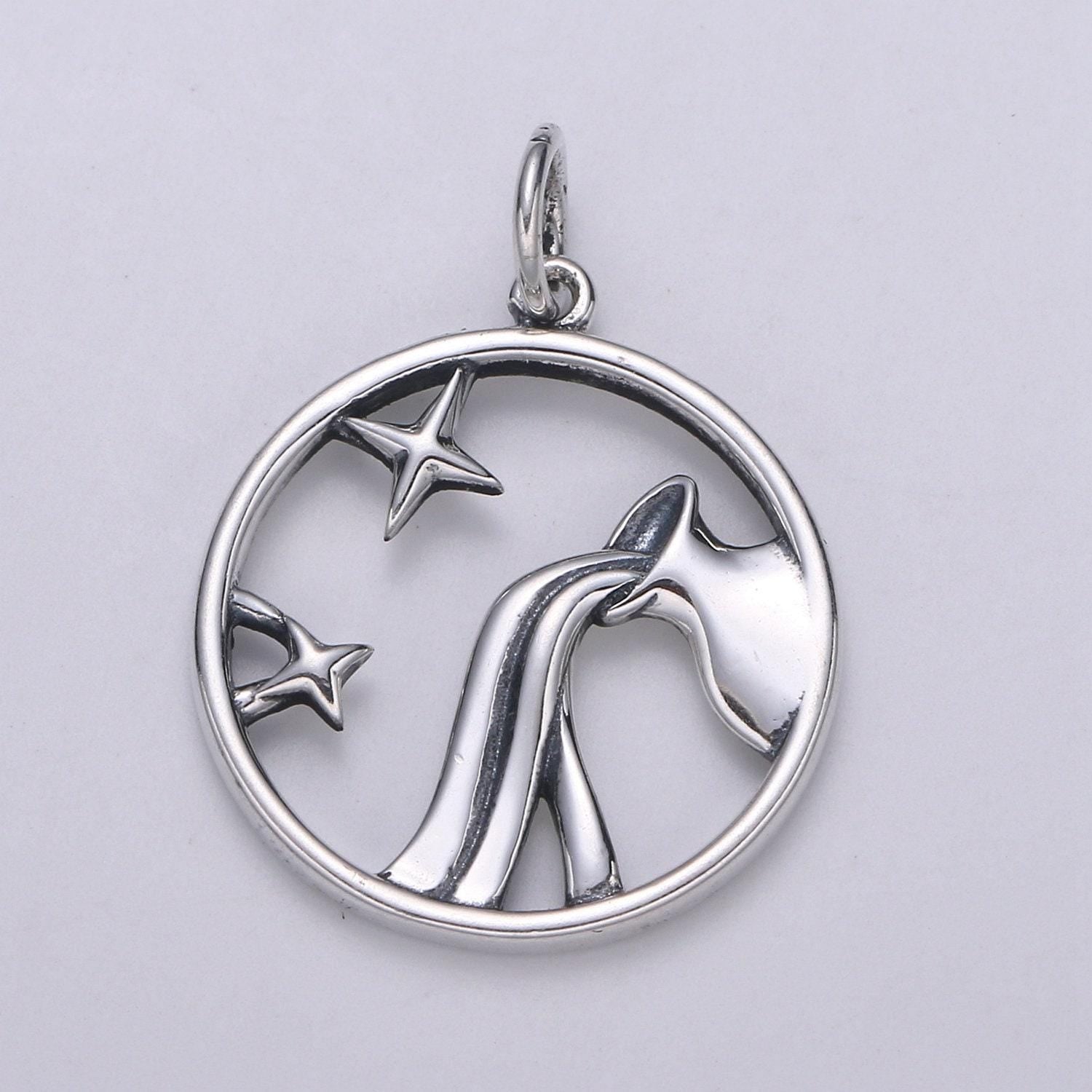 S925 sterling silver zodiac constellation charms, zodiac symbol, horoscope charm, dainty silver astrological zodiac sign minimalist jewelry
