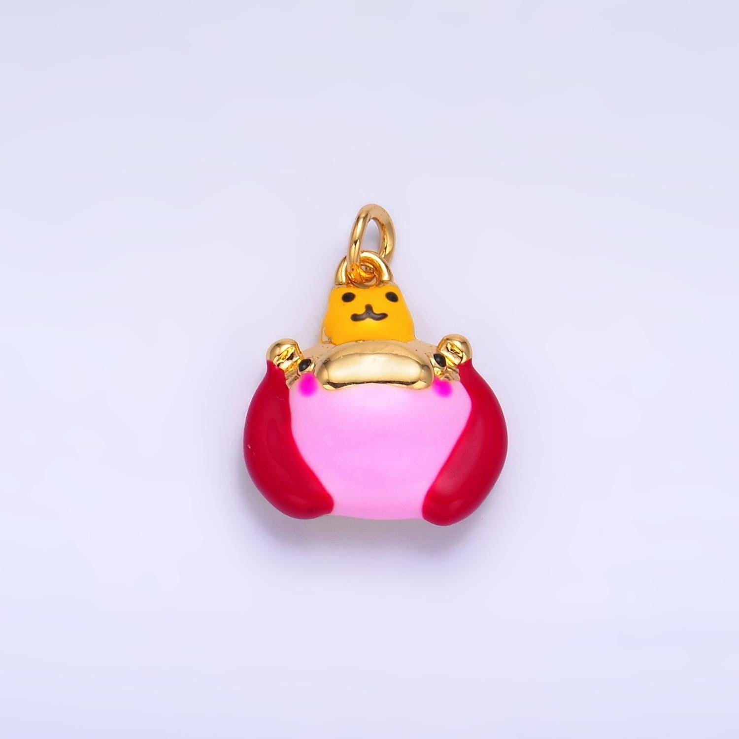 3d chubby yellow monster charm for bracelet necklace earring supply w241