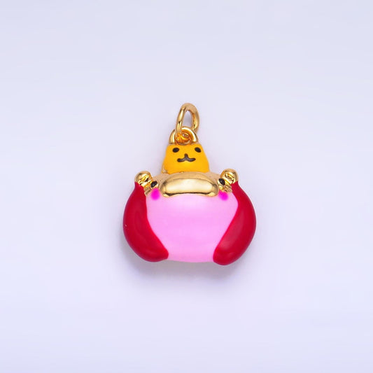 3d chubby yellow monster charm for bracelet necklace earring supply w241