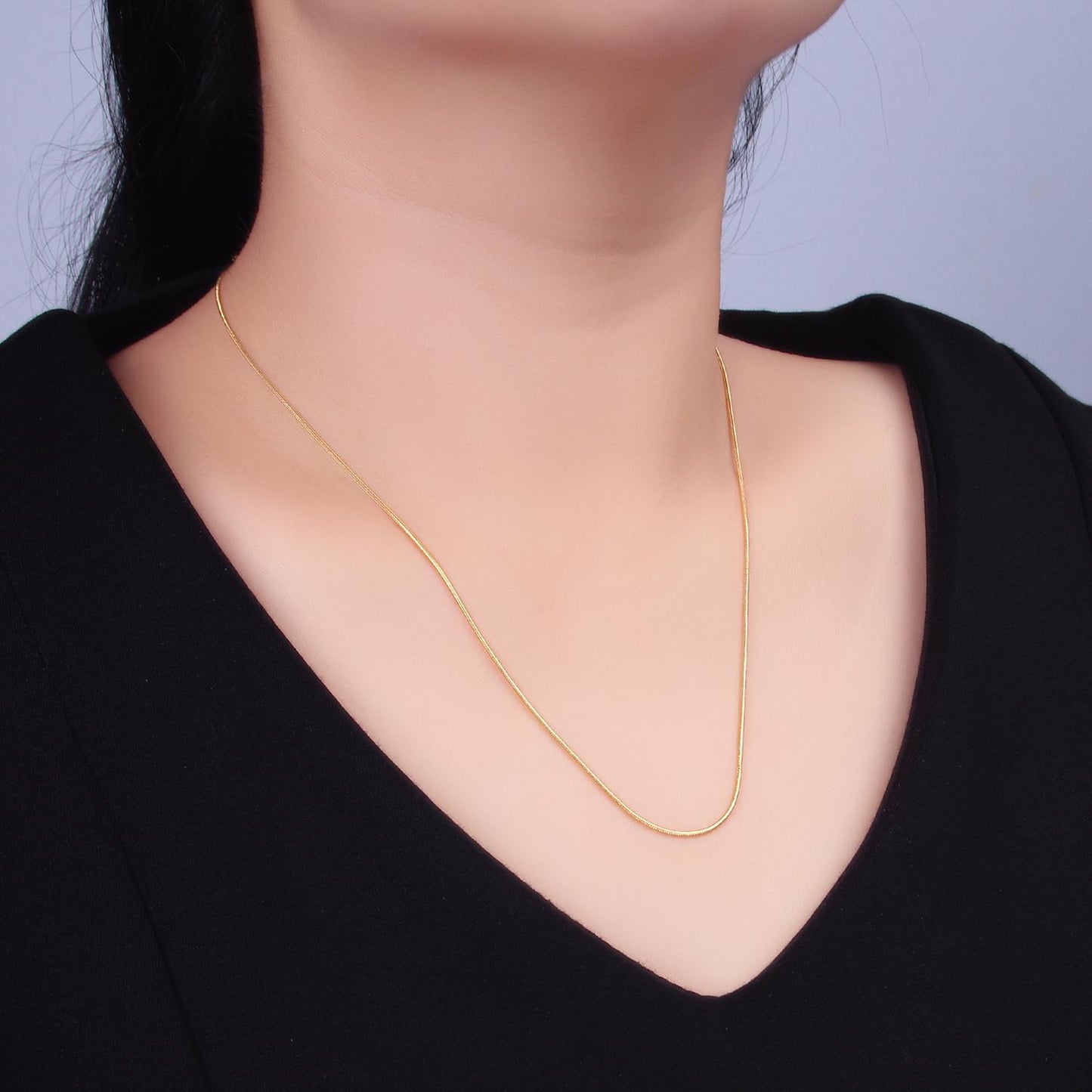 16k gold filled 0.6mm snake chain simple necklace | wa-2470