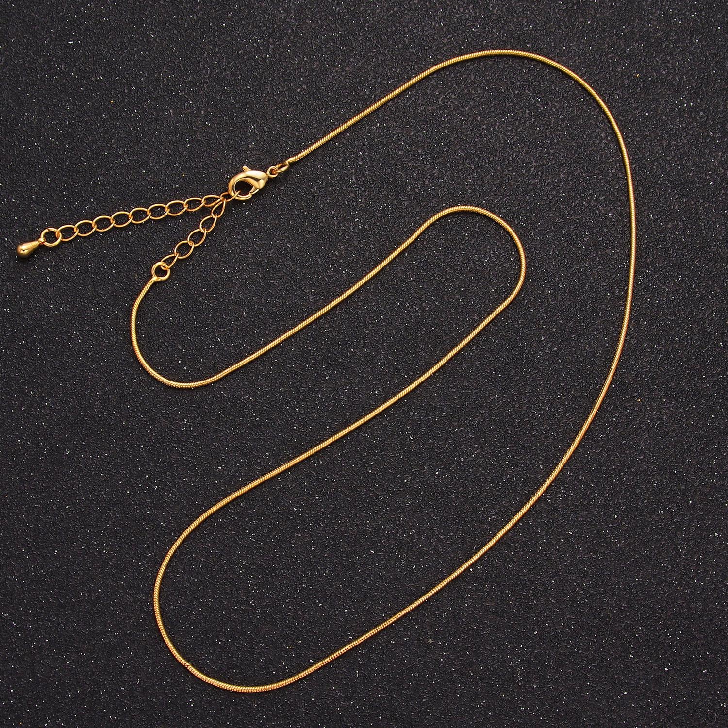 16k gold filled 0.6mm snake chain simple necklace | wa-2470