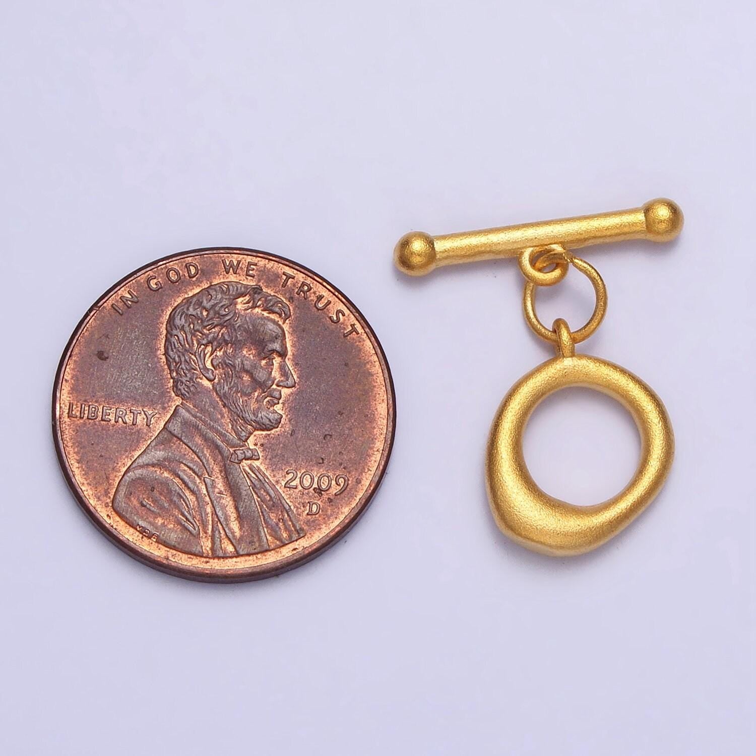 Mini gold round toggle clasp, bracelet necklace jewelry clasps matte gold fancy ot clasp jewelry making supply z073