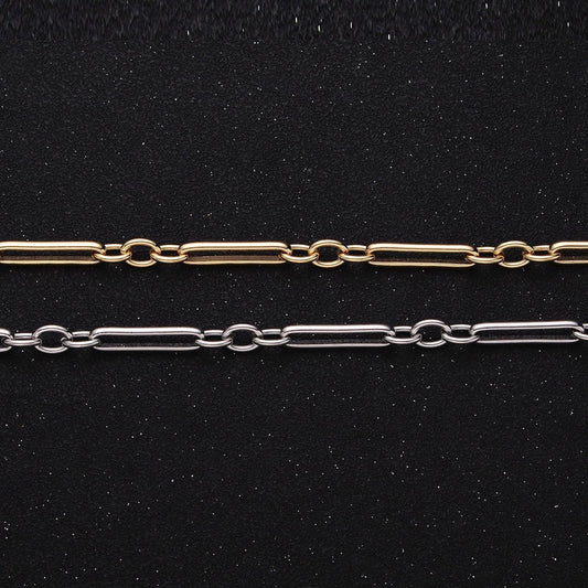 16k gold filled figure eight figaro chain, silver figure eight chain paper clip chain by yard for jewelry making supply | roll-1261 1262