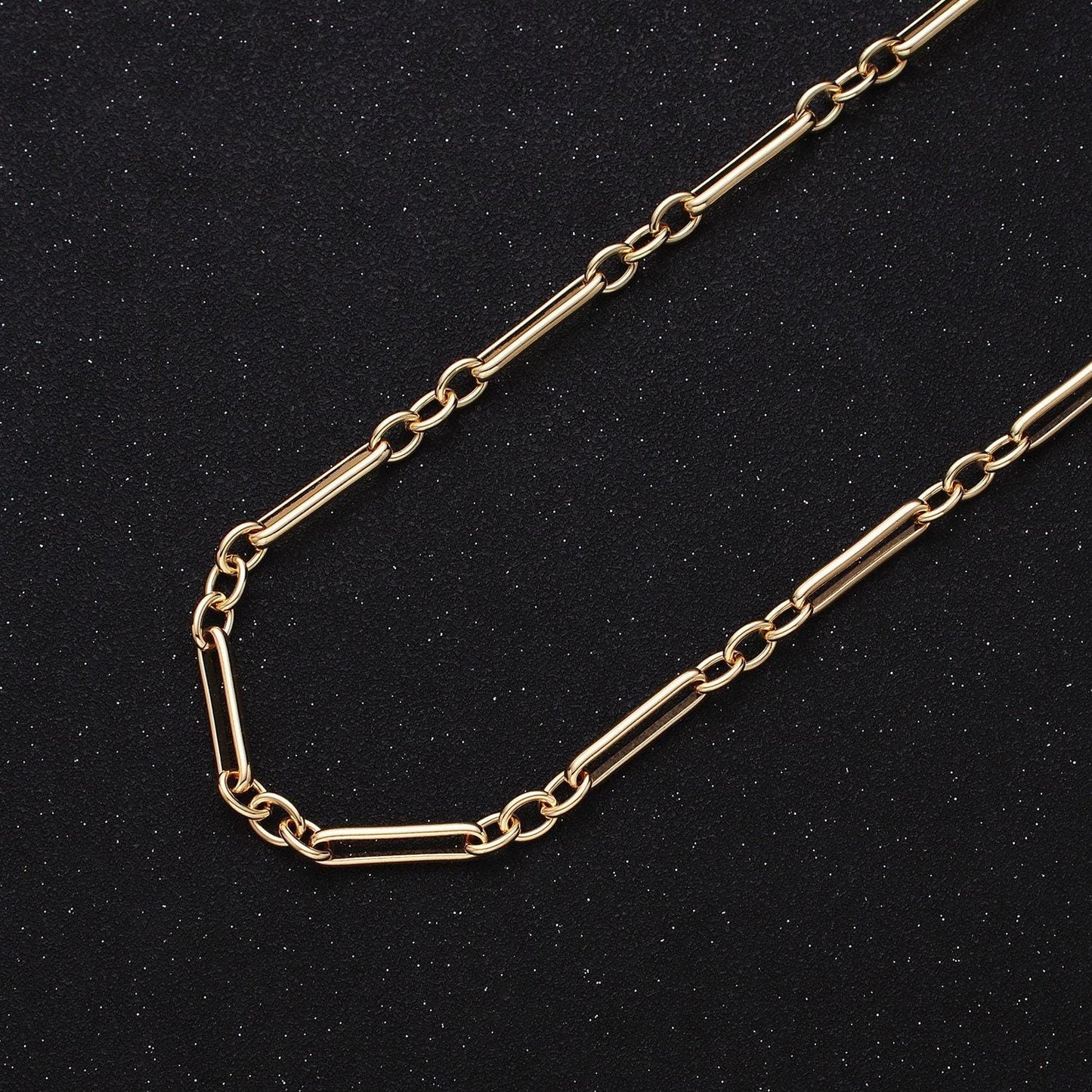 16k gold filled figure eight figaro chain, silver figure eight chain paper clip chain by yard for jewelry making supply | roll-1261 1262